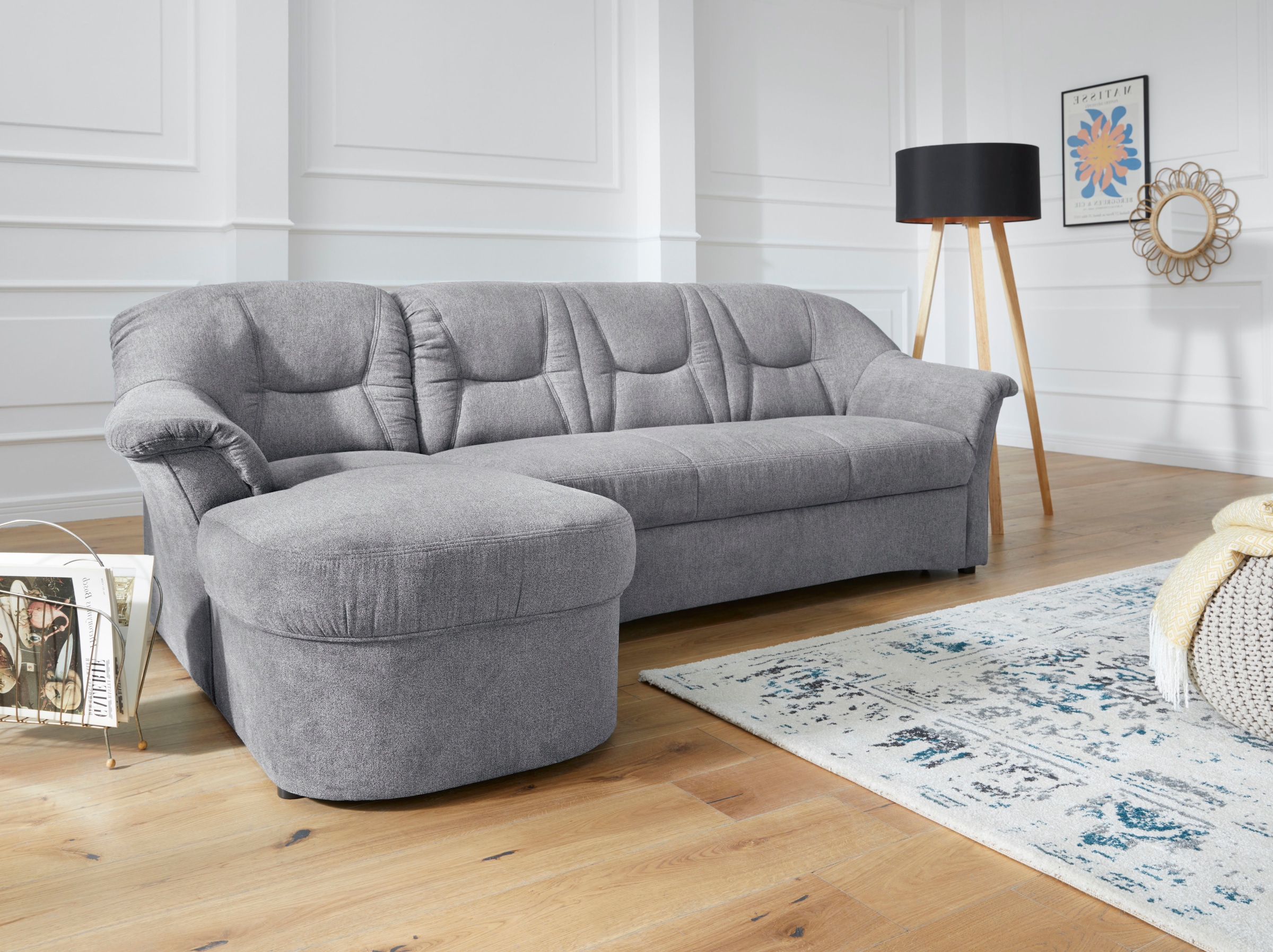 Image of DOMO collection Ecksofa "SARAFINA 232x146 cm, auch mit Federkern für noch mehr Sitzkomfort" whlw. mit Bettfunktion, L-Form