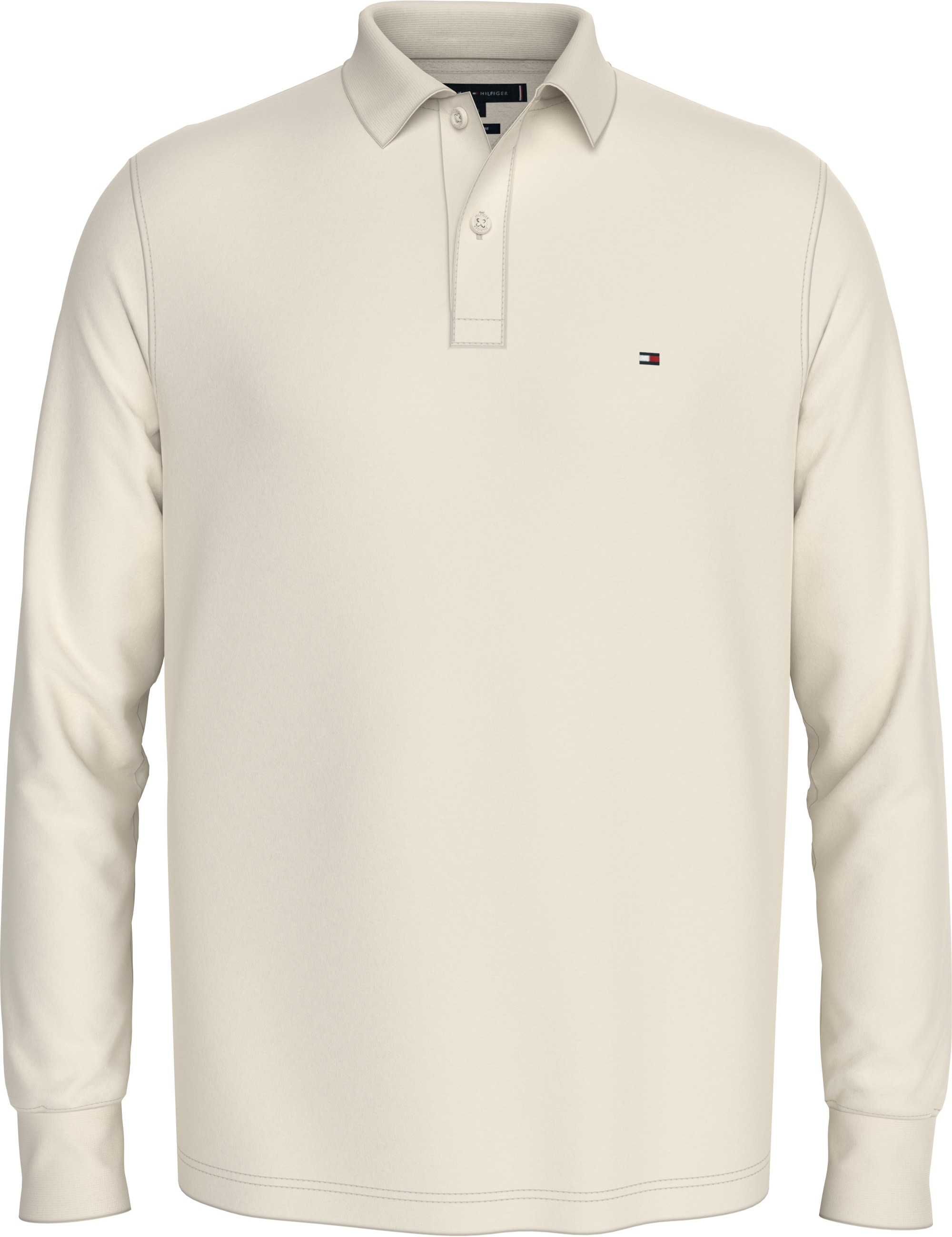 Tommy Hilfiger Langarm-Poloshirt »L/S LIQUID COTTON REG POLO mit Jersey und Markenlabel«, unifarben, casual, regular fit, Baumwolle, Polokragen