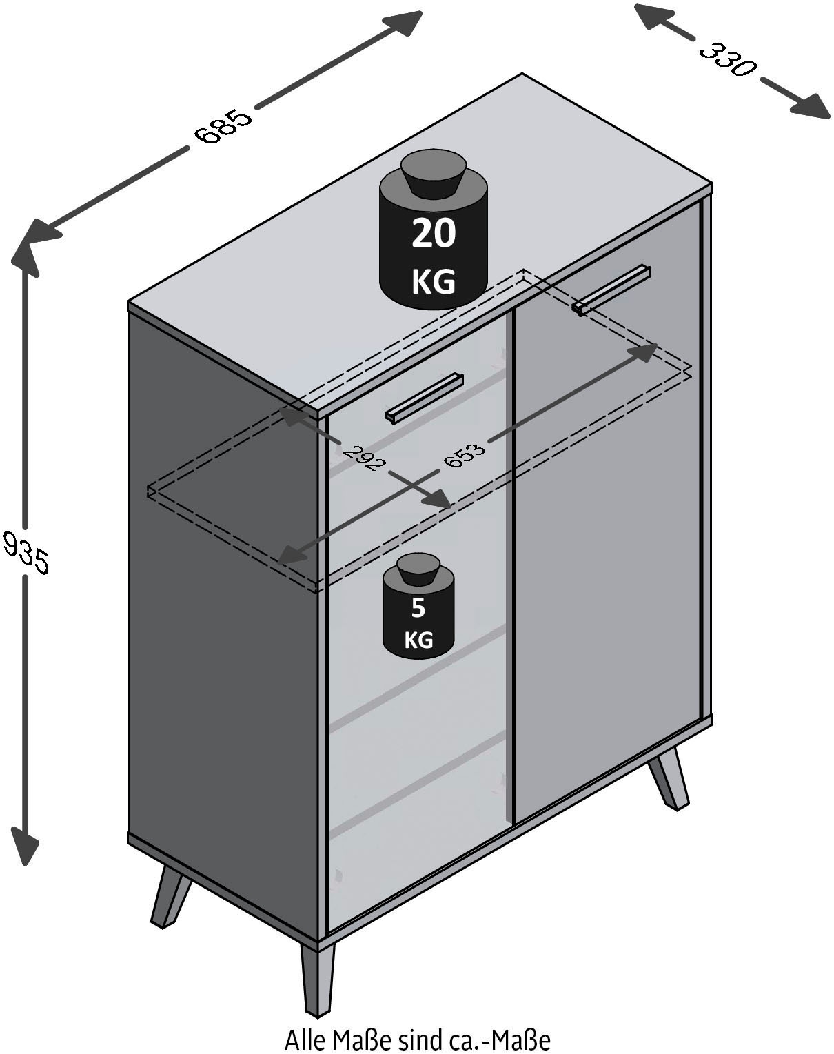 FMD Mehrzweckschrank »Plau«, Breite 68,5 cm