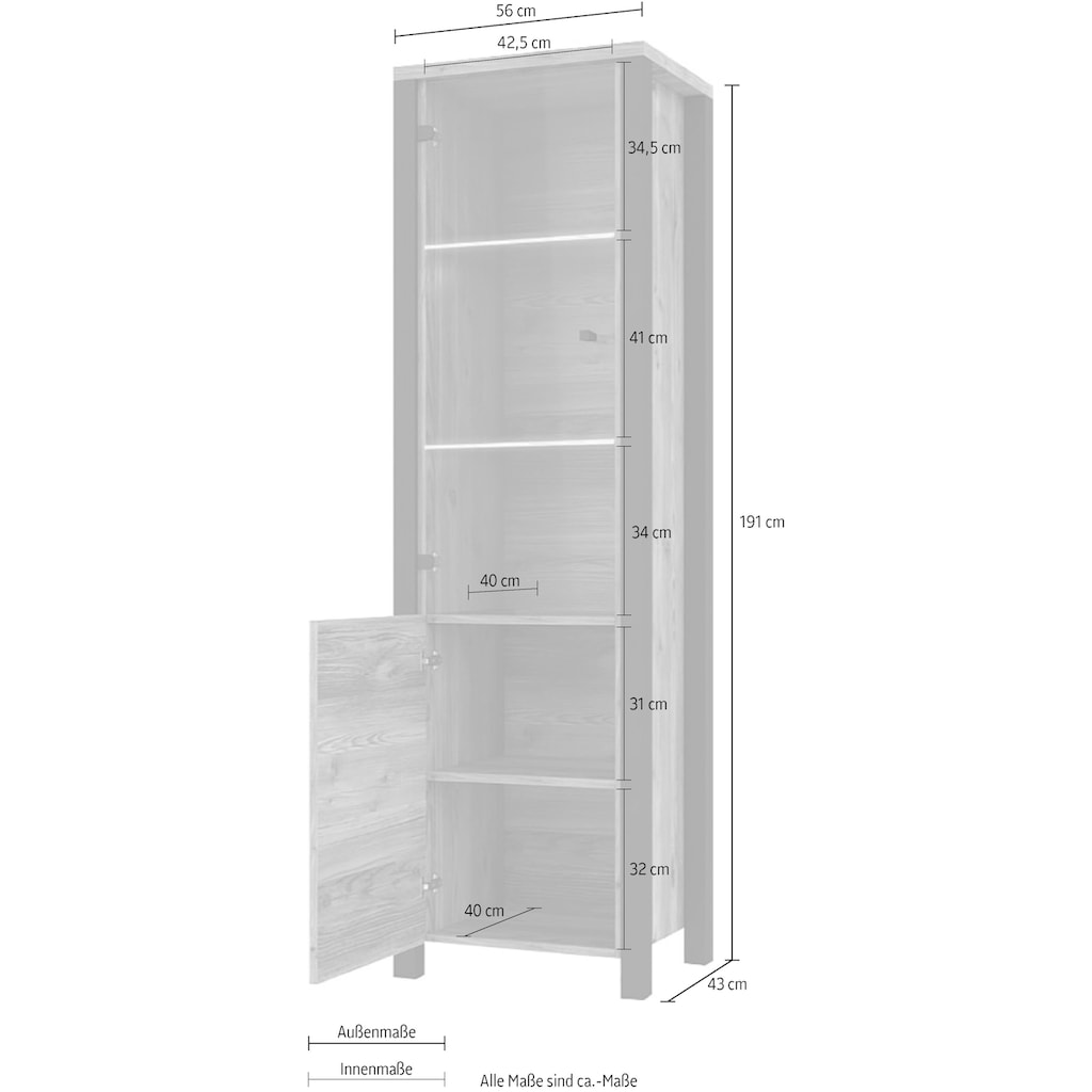 Helvetia Vitrine »Olin«, Höhe 191 cm