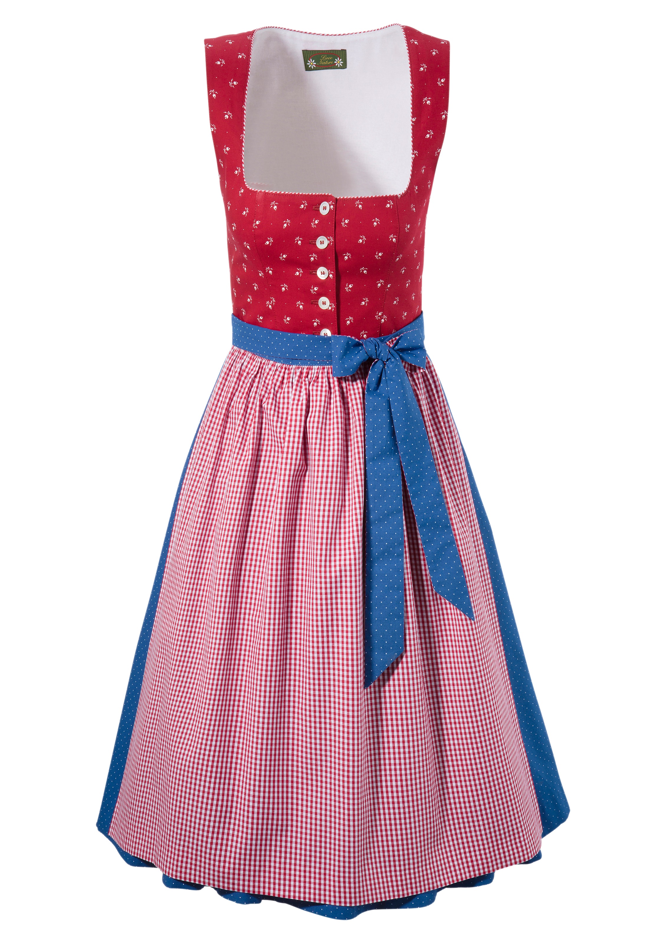 Dirndl midi in frischer Farbkombination