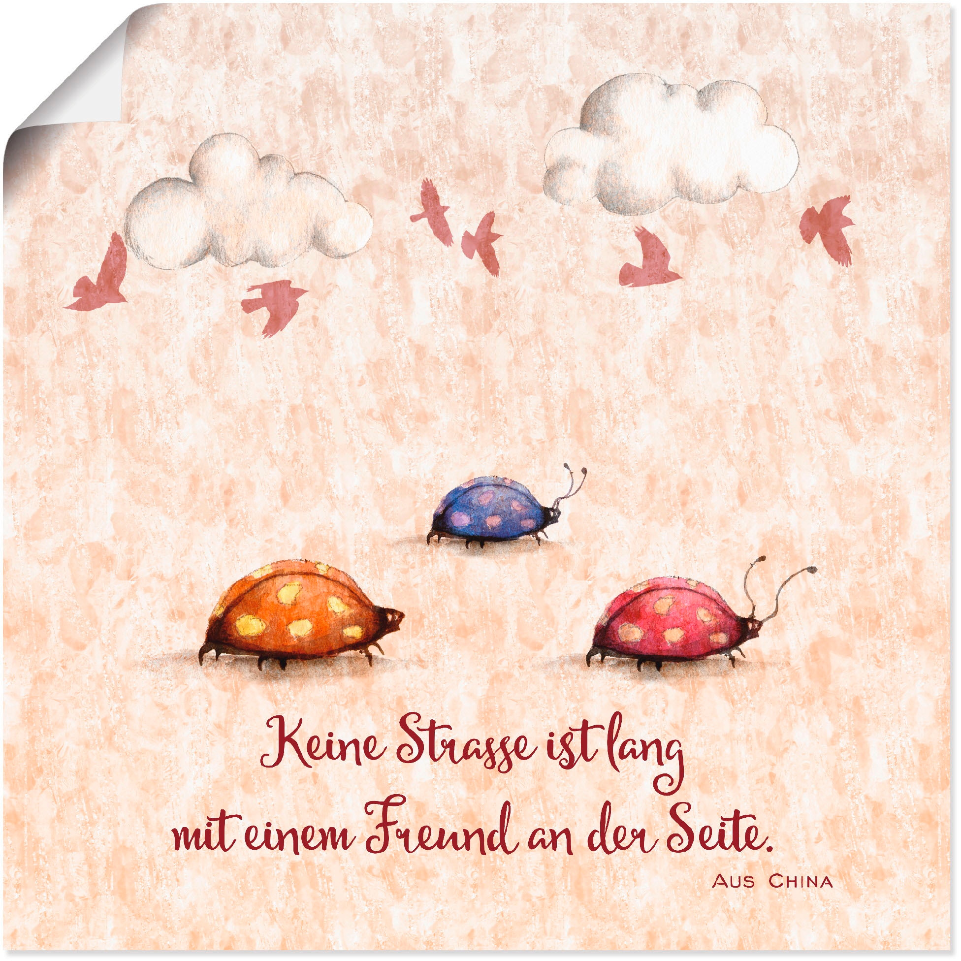 Image of Artland Wandbild "Lebensweisheit Freunde" Tiere 1 Stk. tlg. als Alubild, Leinwandbild, Poster in verschied. Grössen