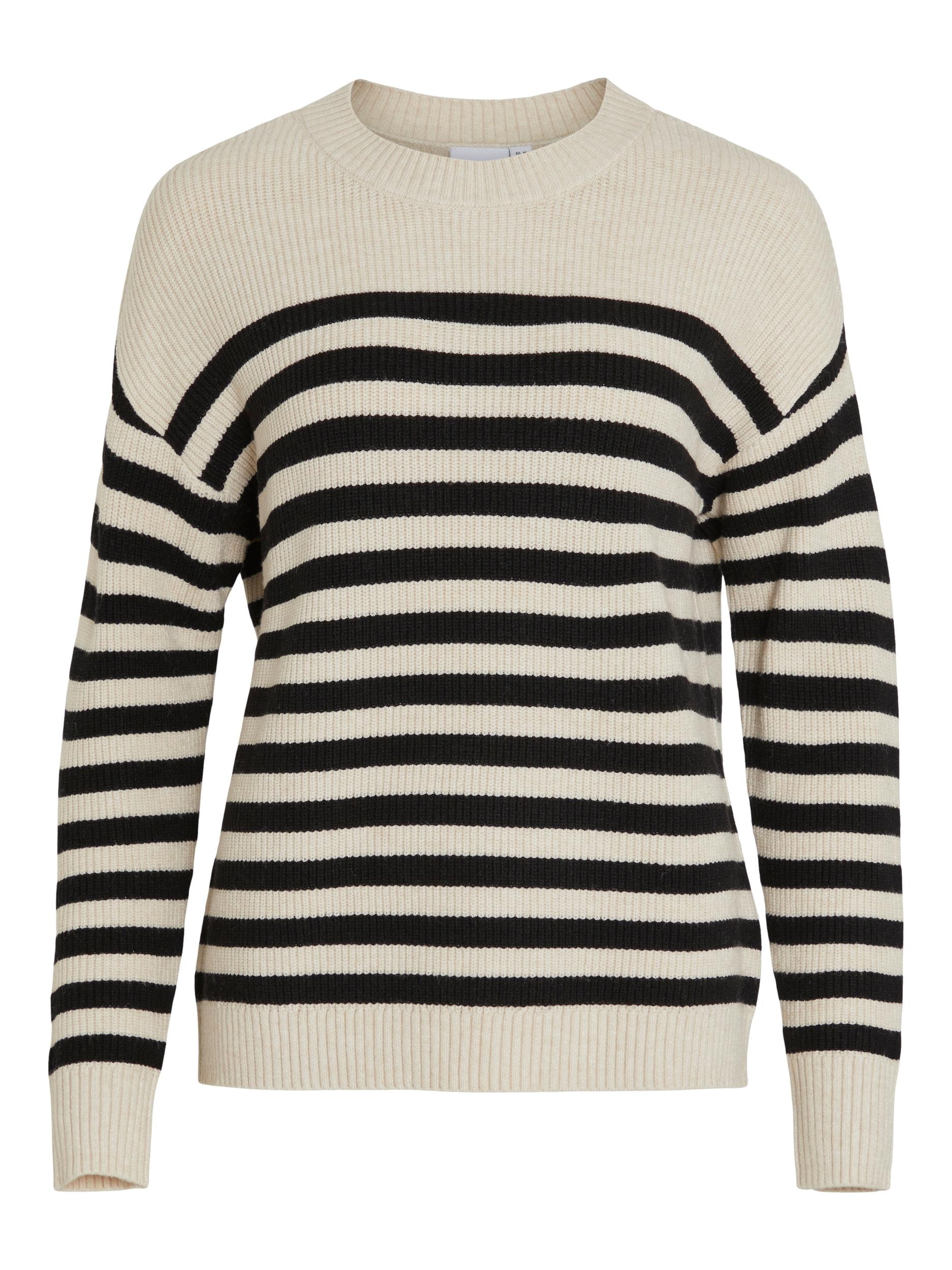 Vila Rundhalspullover »VIRIL RIB STRIPE L/S KNIT TOP - NOOS«