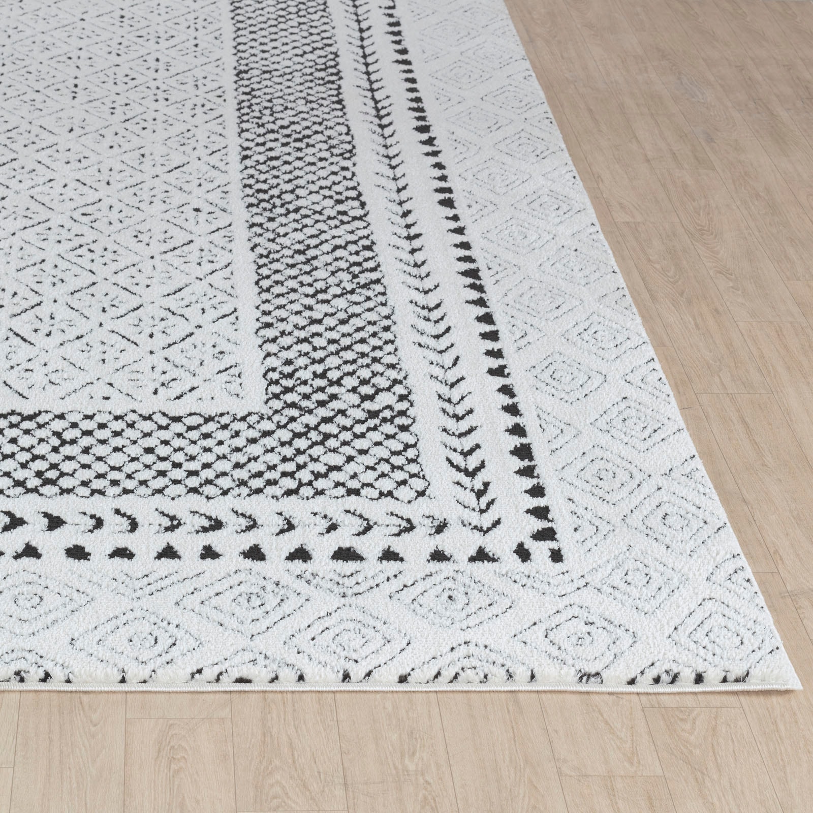Livabliss Teppich »MONACO«, rechteckig, 14 mm Höhe, Skandinavischer Teppich, Kurzflor Boho-Wohnzimmerteppich