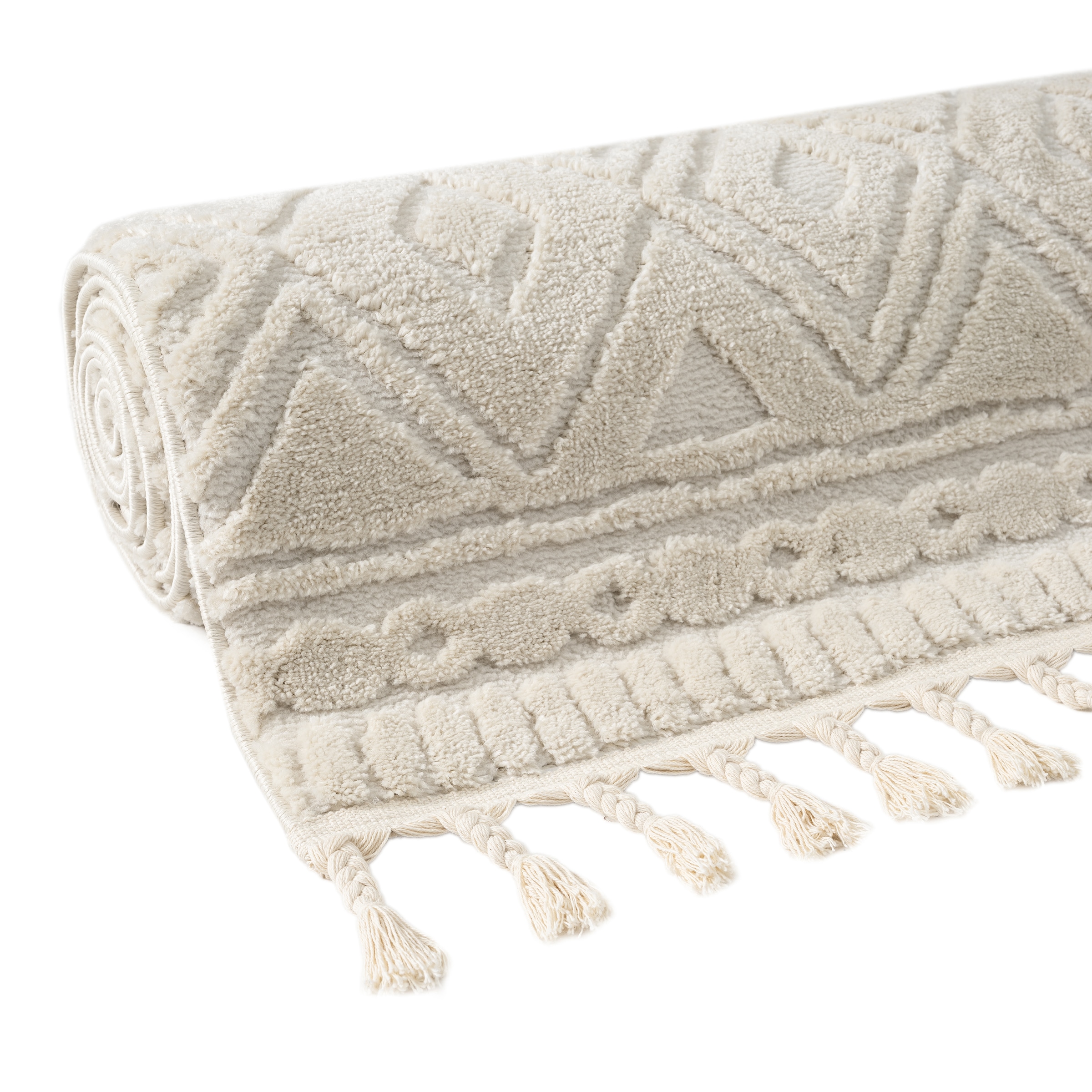 GOODproduct Läufer »Bonvo 80x300 cm« rechteckig 19 mm Höhe mit Fransen, Hoch-Tief-Struktur, Wohnzimmer, Schlafzimmer