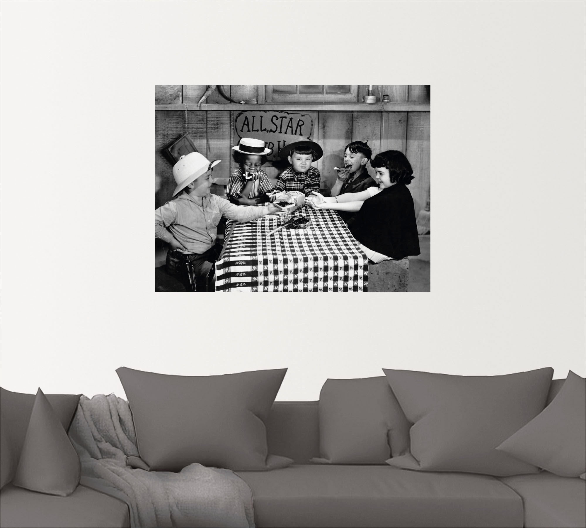 Image of Artland Wandbild »Die kleinen Strolche, 1935er«, Film, (1 St.), in vielen Grössen & Produktarten - Alubild / Outdoorbild für den Aussenbereich, Leinwandbild, Poster, Wandaufkleber / Wandtattoo auch für Badezimmer geeignet bei Ackermann Versand Schweiz