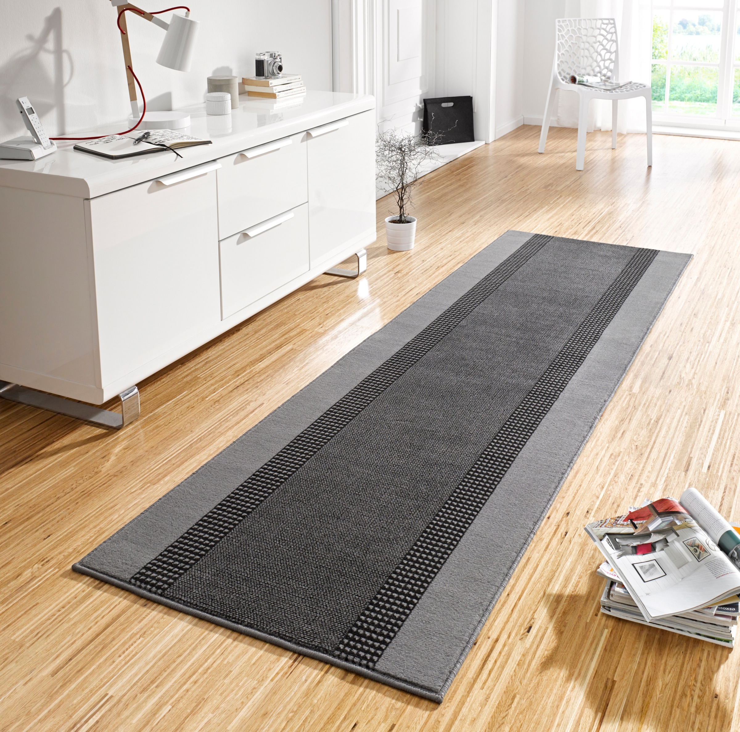 Image of HANSE Home Teppich "Band" rechteckig 9 mm Höhe Kurzflor, weich, Läufer Grössen, Wohnzimmer, Schlafzimmer, Esszimmer
