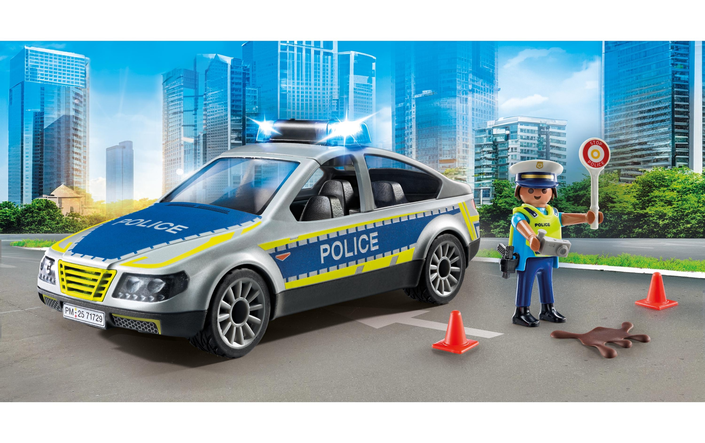 Playmobil® Spielbausteine »Action Heroes Polizei Streifenwagen 71729«, (24 St.)