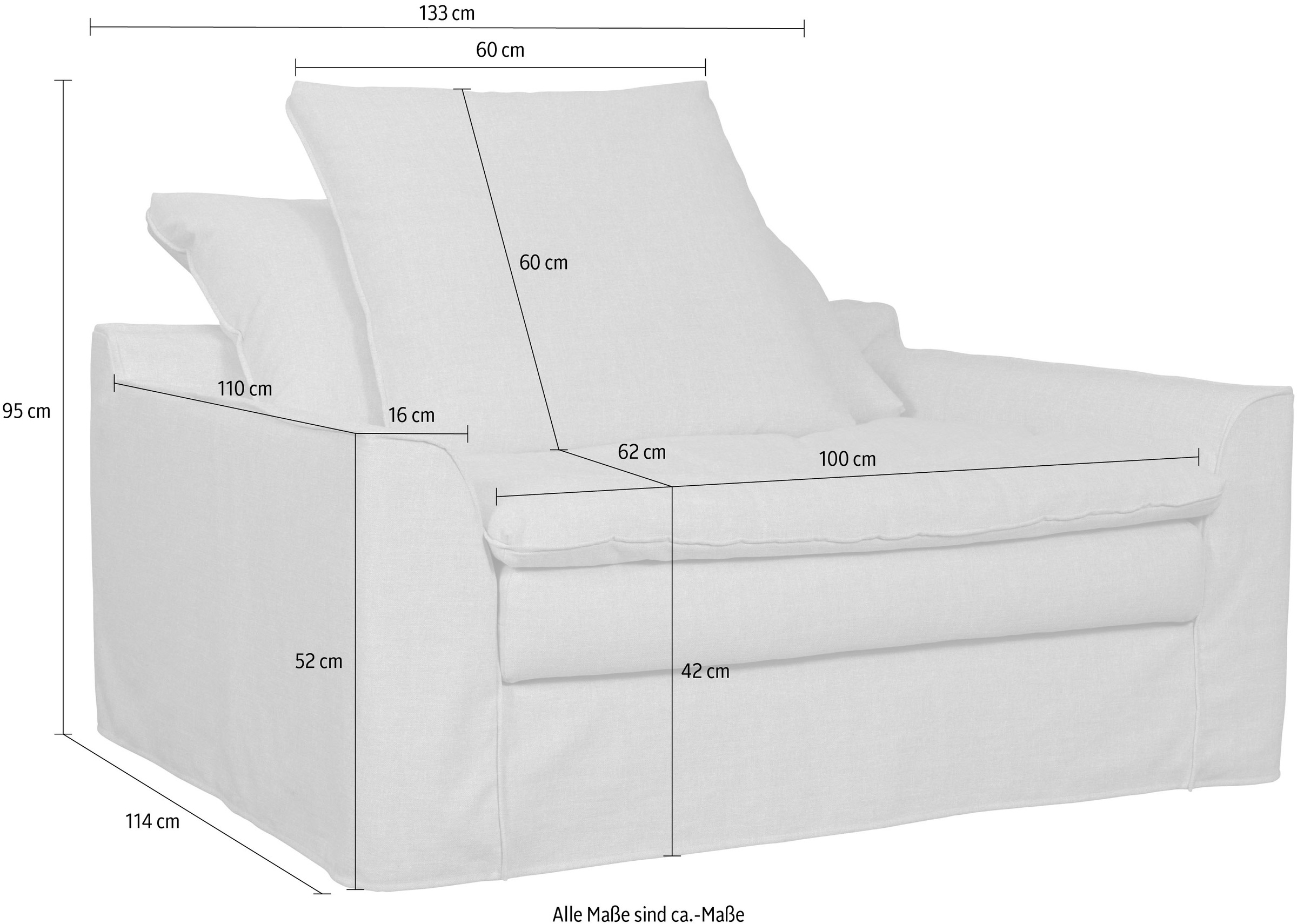 furninova XXL-Sessel »Sake«, inklusive 2 Kissen, abnehmbarer und waschbarer Hussenbezug