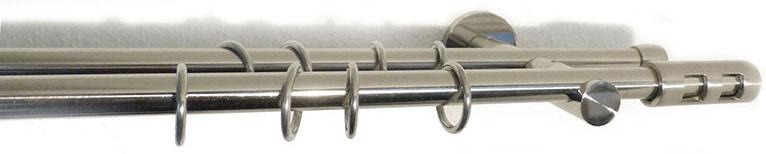 Image of indeko Gardinenstange »Kemi«, 2 läufig-läufig, Wunschmasslänge, edelstahlfarben bei Ackermann Versand Schweiz