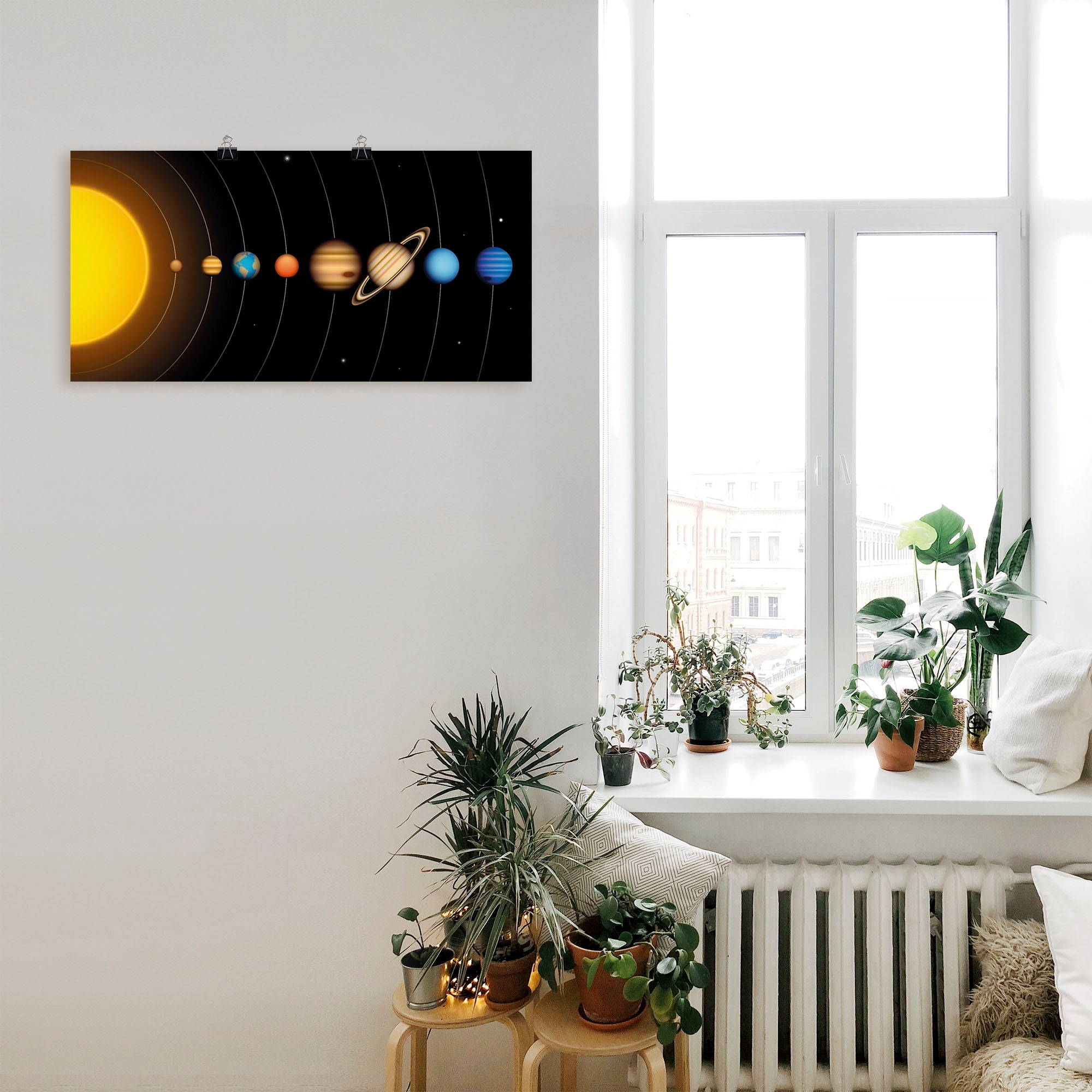 Wandbild »Vector Sonnensystem mit Planeten«, Sonnensystem, (1 St.), als Alubild,...