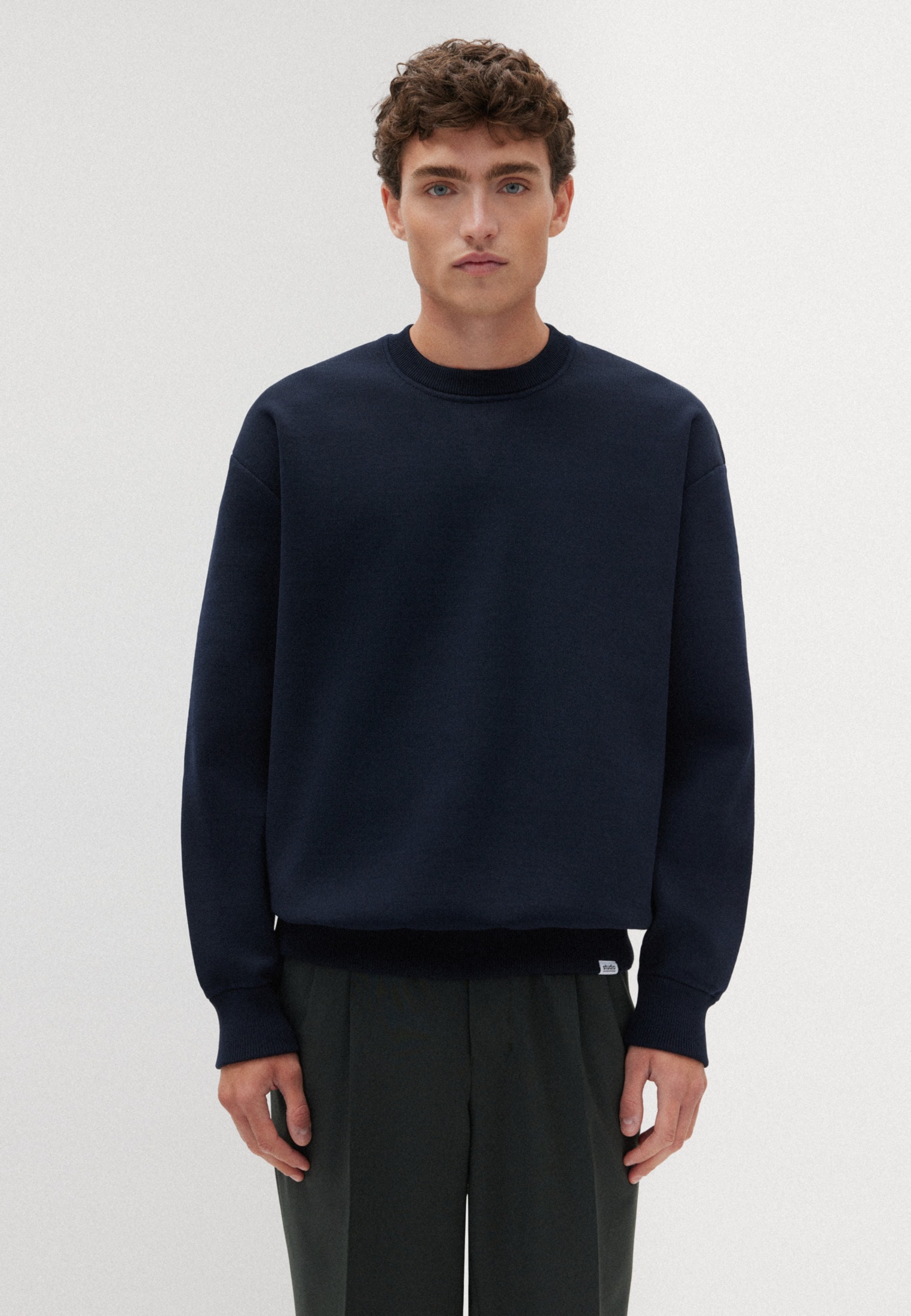 studio seidensticker Strickpullover »Studio«, Langarm Rundhals Uni