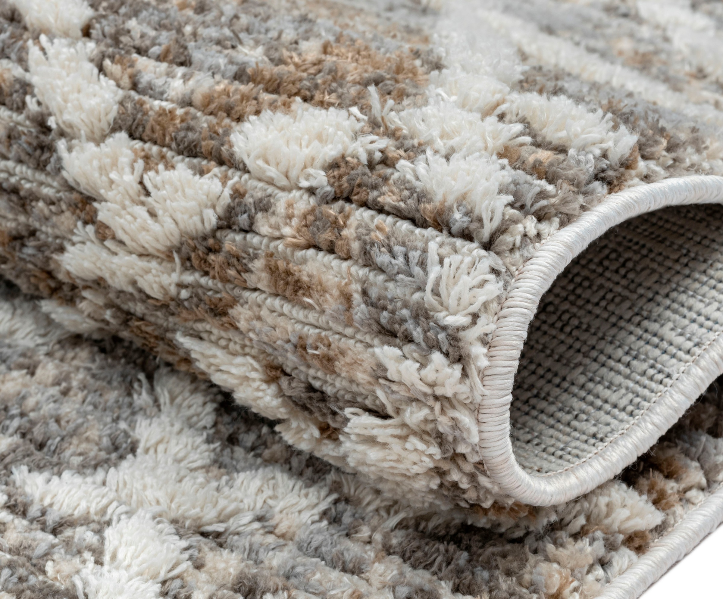 Myflair Möbel & Accessoires Tapis »Nelia, LAGERRÄUMUNG!« Rectangulaire 15 mm Höhe Kurzflor, mit Hoch-Tief Effekt, Microfaser, mit Fransen