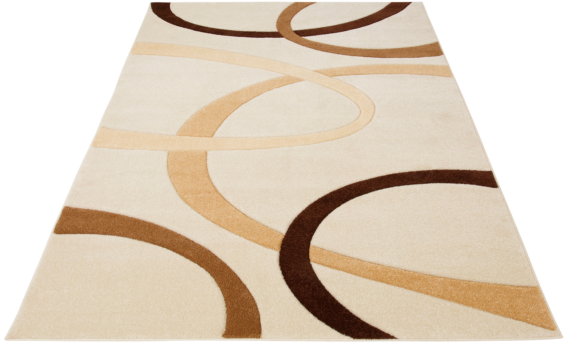 my home Teppich »Bill«, rechteckig, mit handgearbeitetem Konturenschnitt, Kurzflor, elegant, 3D-Design