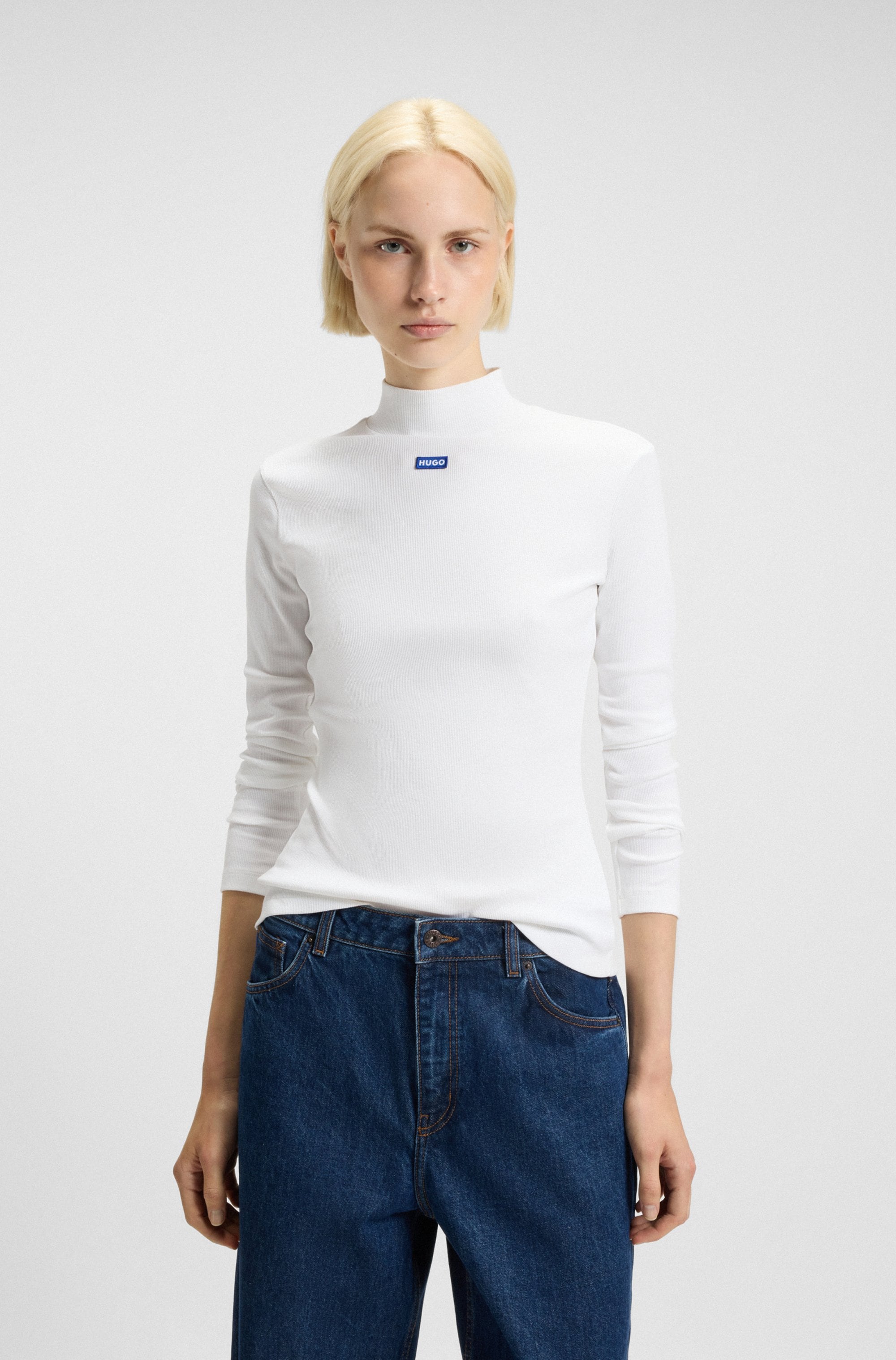 HUGO Blue T-shirt à manches longues »Easy Longsleeve« mit Stehkragen