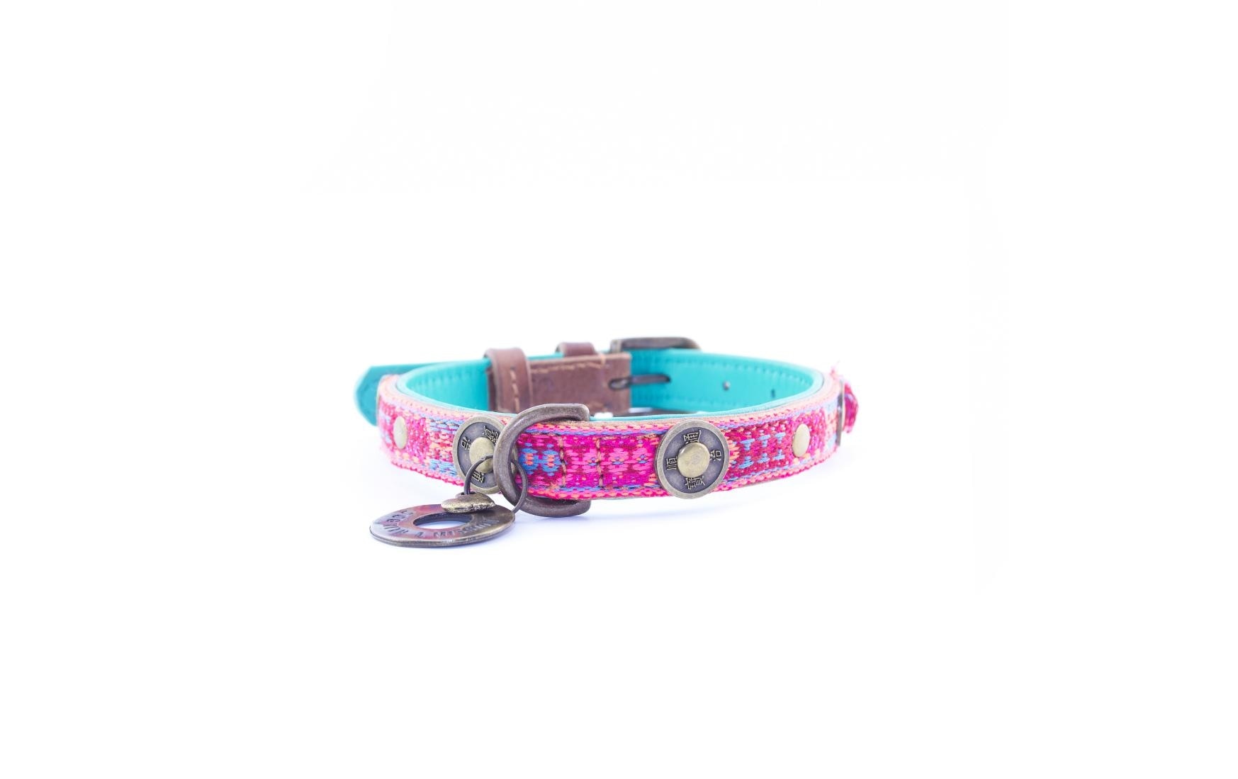 Hunde-Halsband »Boho Rosa Halsband Gr.XXS, 2cm«, Echtleder