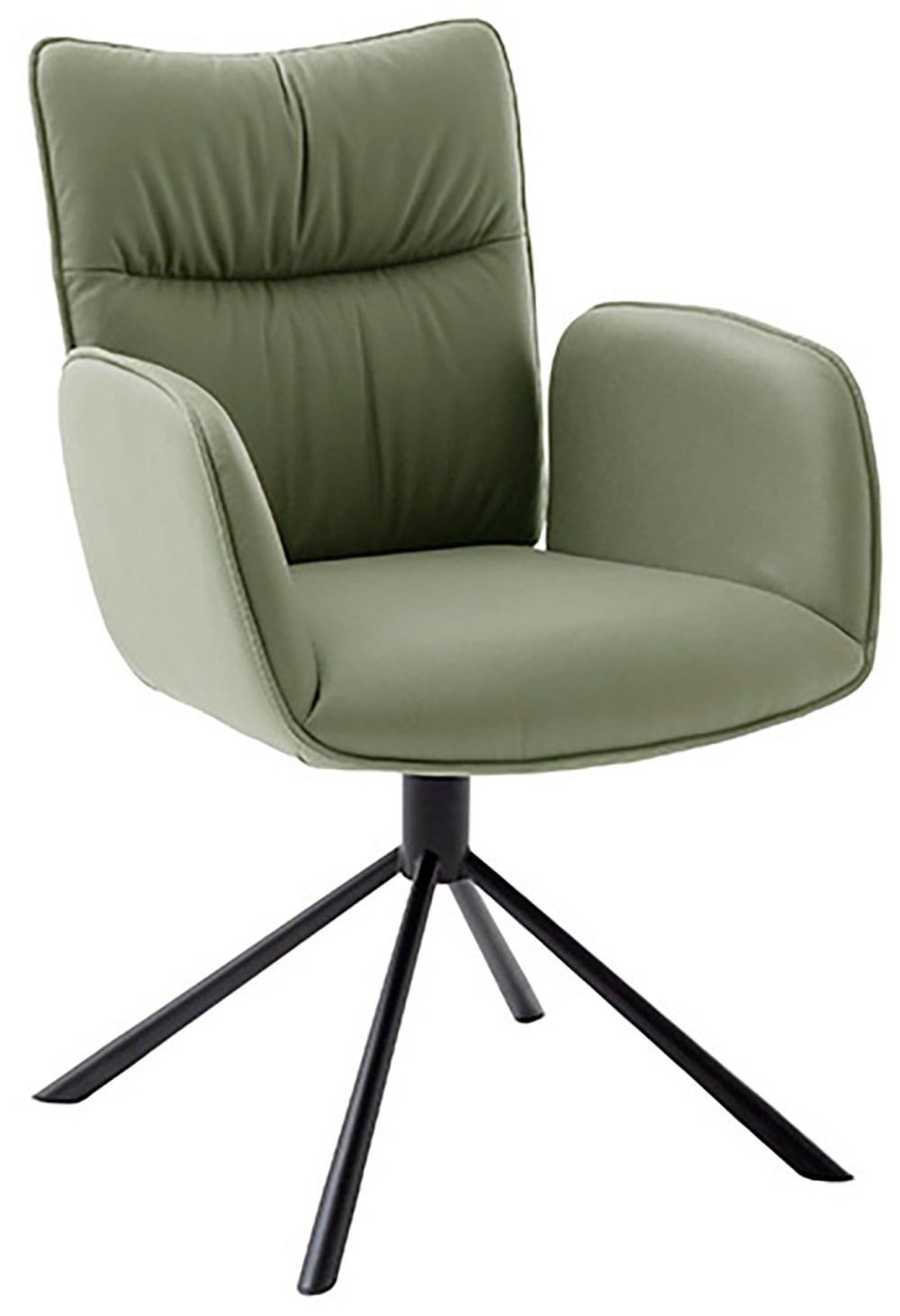 MCA furniture 4-Fussstuhl »MARIN Esszimmerstuhl (2er Set) - Stuhl«, (Set), 2 St., Microfaser, 360° drehbar, Metall schwarz, beweglichen Rücken, belastbar 120 kg