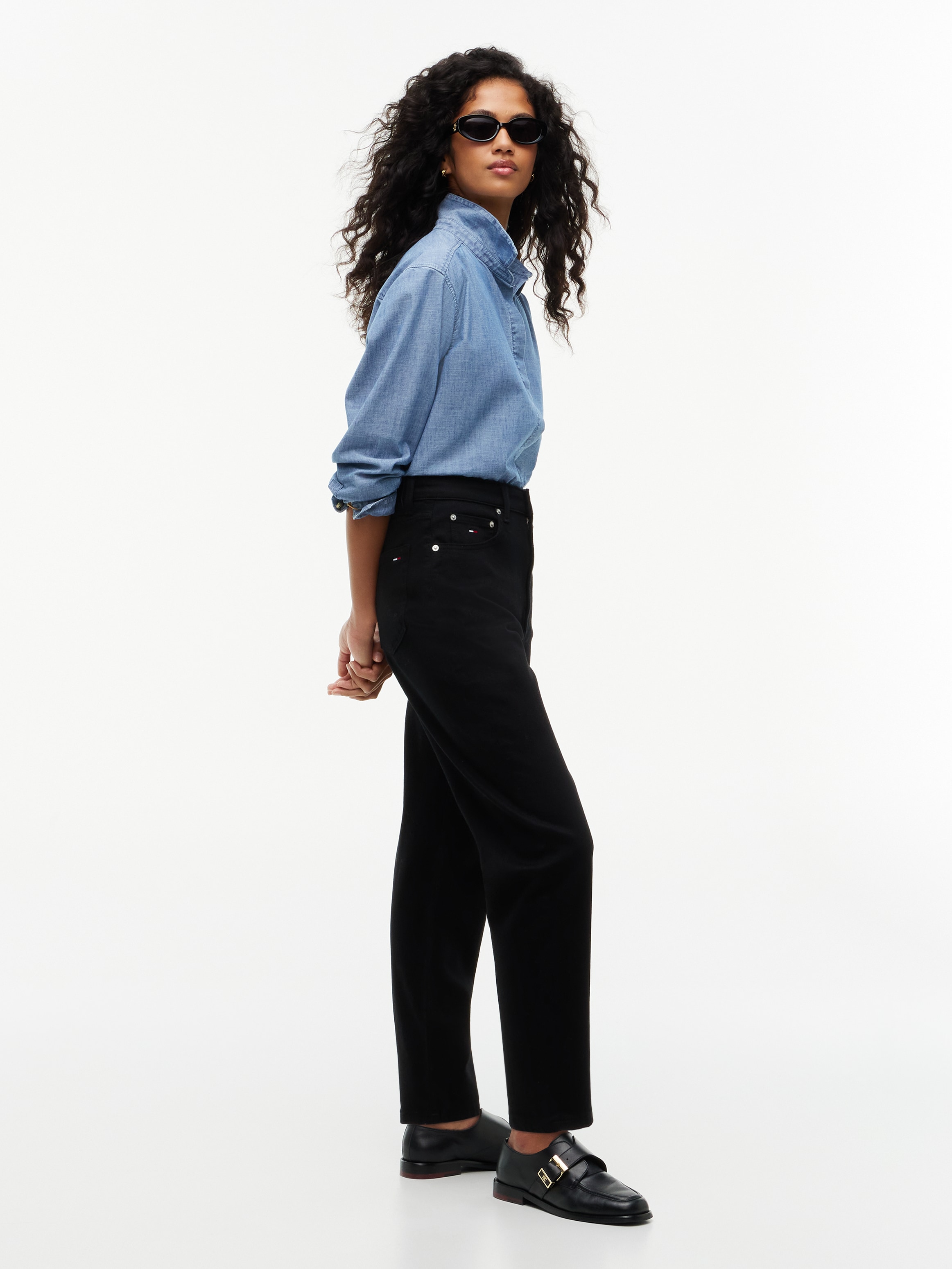 Tommy Jeans Jeans mom »90'S MOM HIGH TAPERED DI4187« mélange de coton