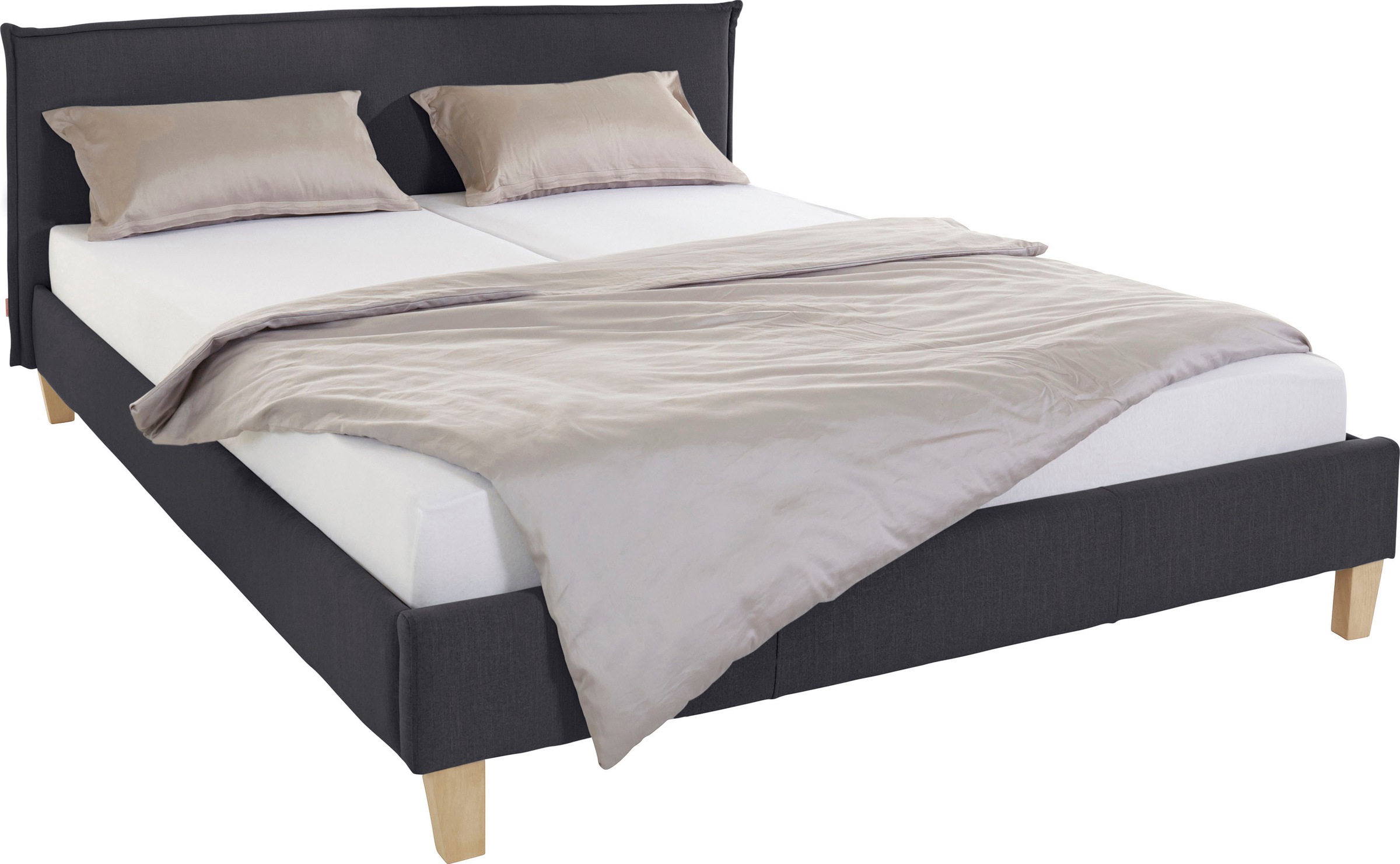 Image of GOODproduct Polsterbett "Heddi" in 5 Breiten: von 90cm-200cm, Biese am Kopfteil, Strukturstoff