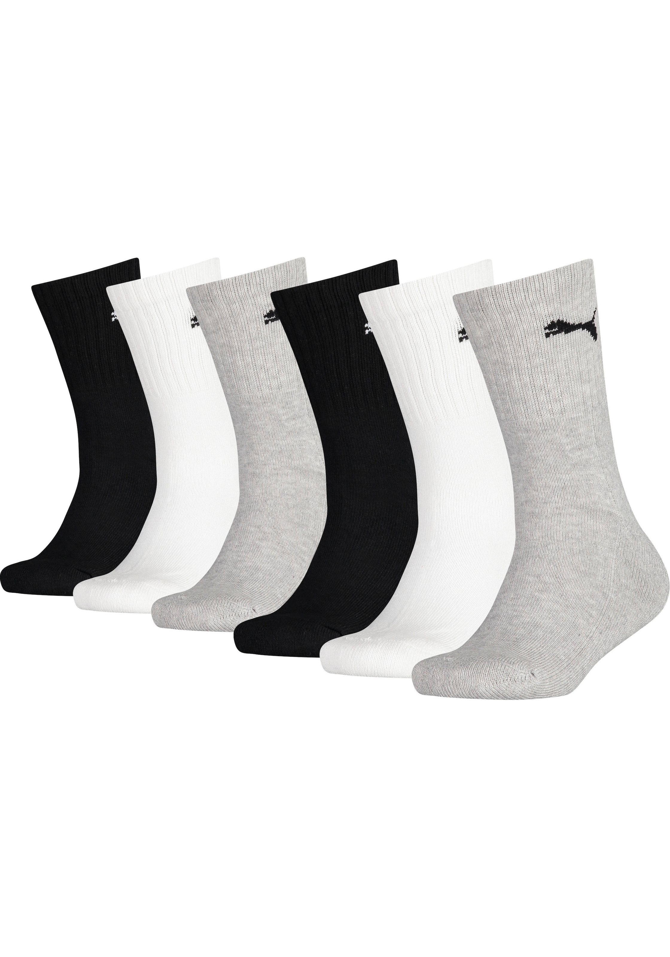 Image of PUMA Socken "PUMA JUNIOR CREW SOCK 6P ECOM" 6 Paar, 6 Stk. tlg. gepolsterte Sohle für zusätzlichen Komfort