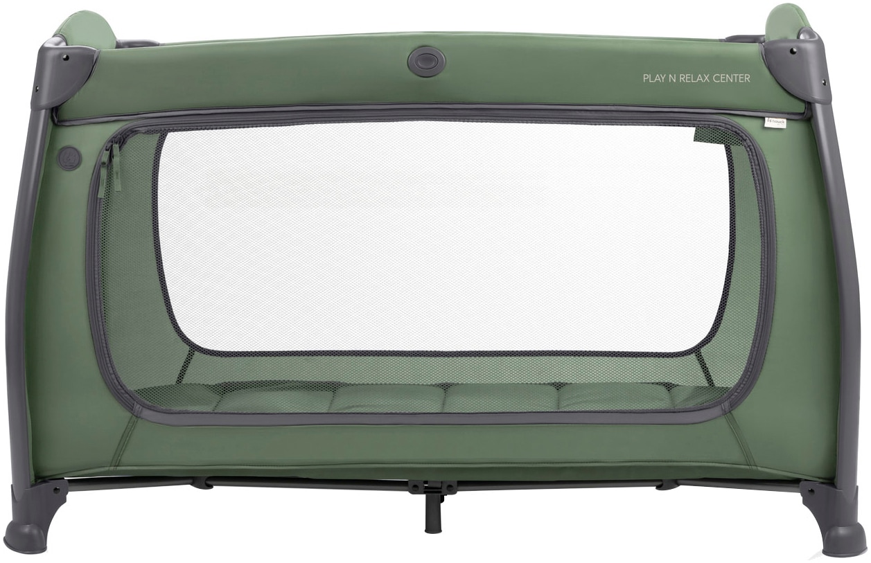Hauck Lit de voyage pour bébé »Play N Relax Center, darkgreen« inkl. Neugeboreneneinhang, Wickelmulde, Ausstieg, Räder