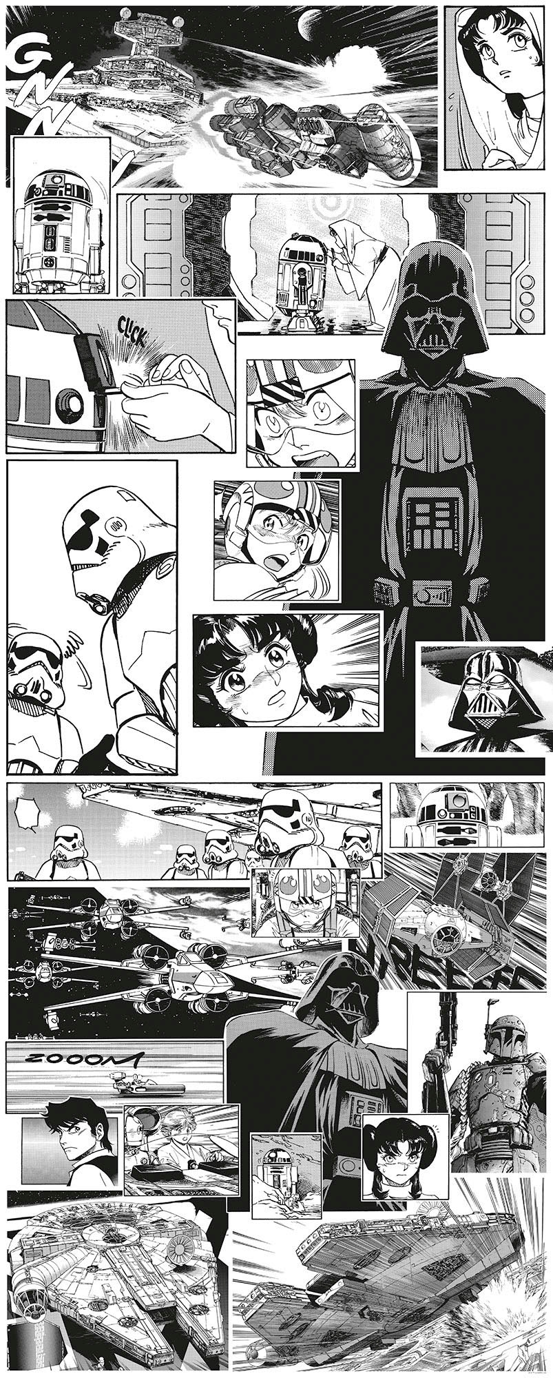 Komar Fototapete »Digitaldruck Vlies - Star Wars Manga Madness - Grösse 100 x 250 cm«, bedruckt, Kinderzimmer
