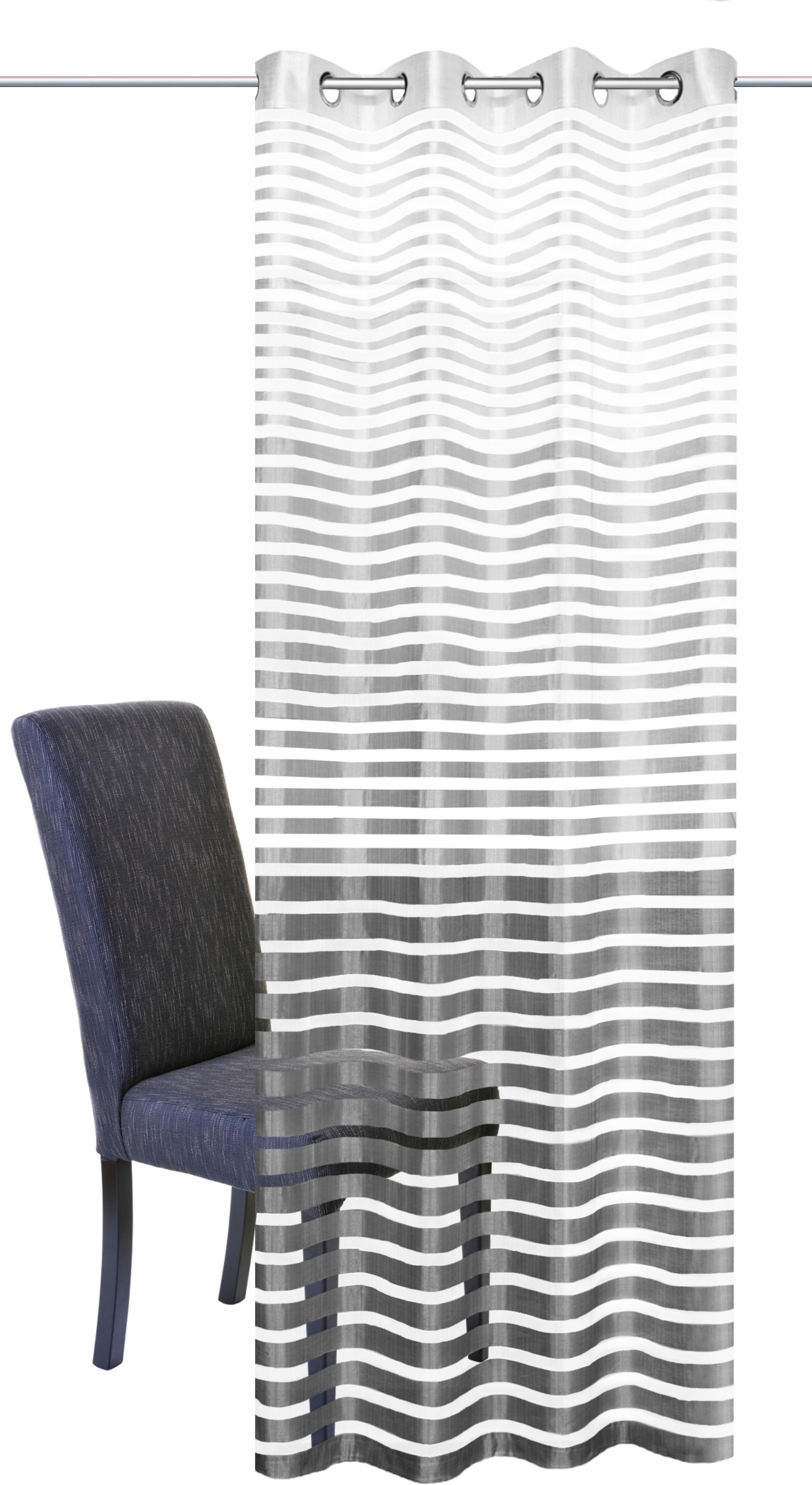 Image of HOME WOHNIDEEN Vorhang »STEFANO«, (1 St.), HxB: 245x140, Ösenschal Querstreifen bei Ackermann Versand Schweiz