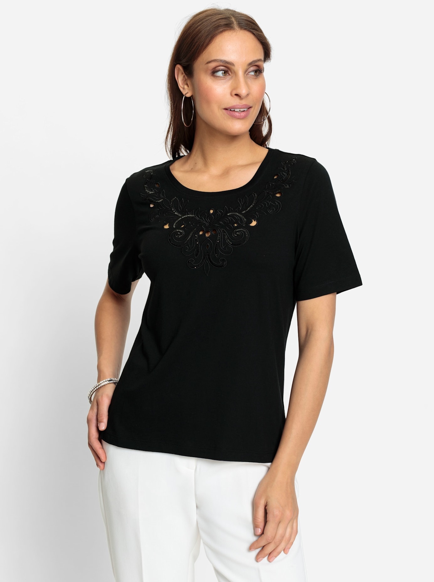 Lady Shirt à col rond »Kurzarm-Shirt« 1 cuis