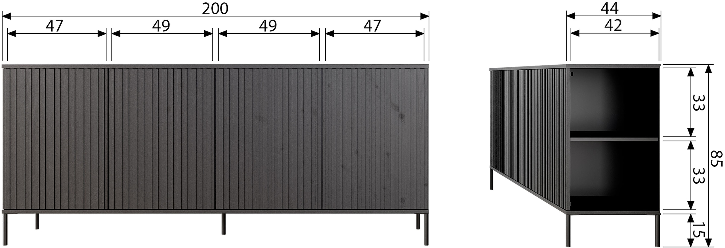 WOOOD Sideboard »Gravu« New Gravure Sideboard von WOOOD, elegantes Design und viel Stauraum