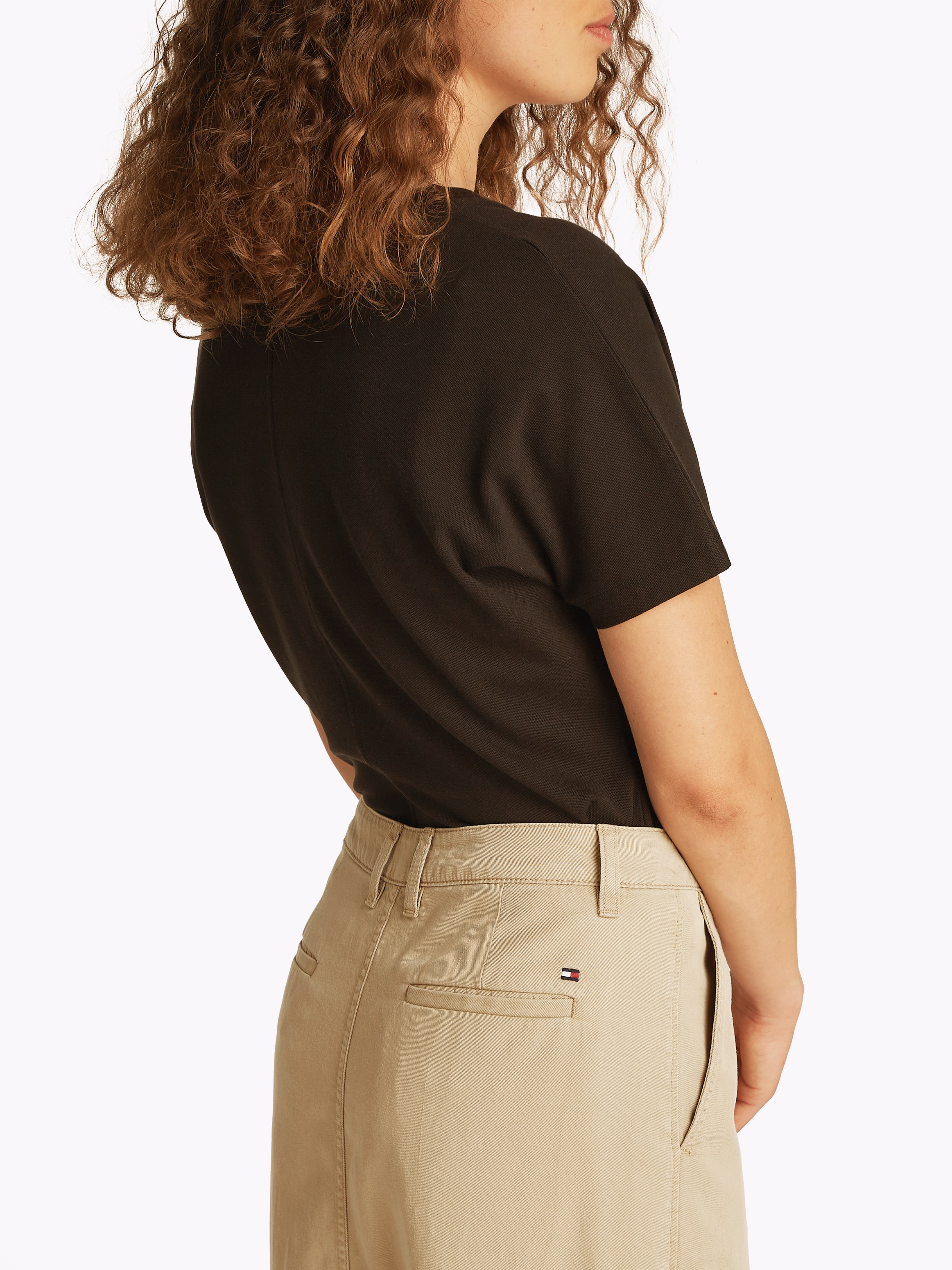 Tommy Hilfiger Webrock "CO TENCEL MIDI SKIRT" mit Schlitz