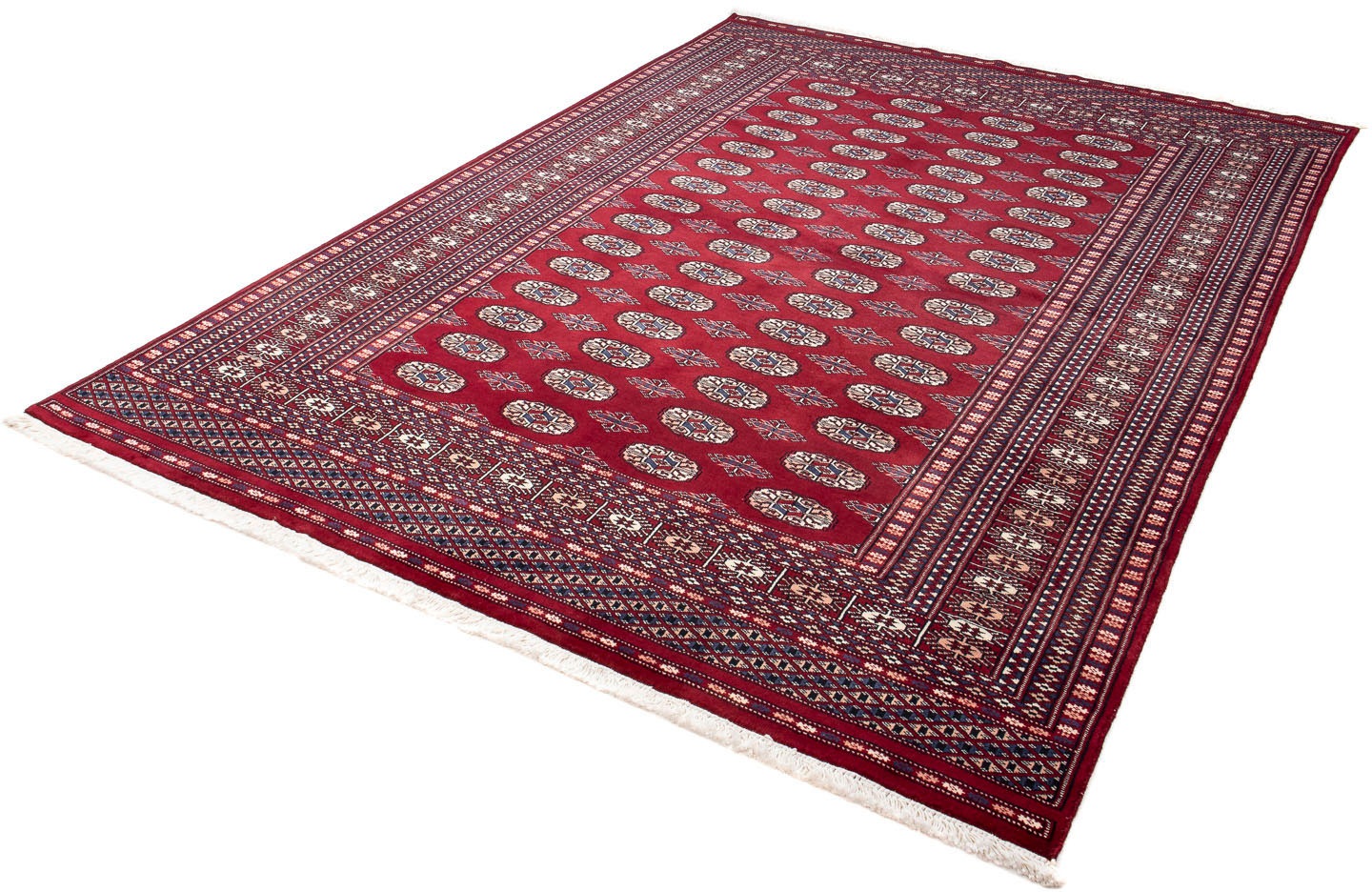 Image of morgenland Orientteppich »Afghan - Buchara - 240 x 170 cm - dunkelrot«, rechteckig, 7 mm Höhe, Wohnzimmer, Handgeknüpft, Einzelstück mit Zertifikat bei Ackermann Versand Schweiz