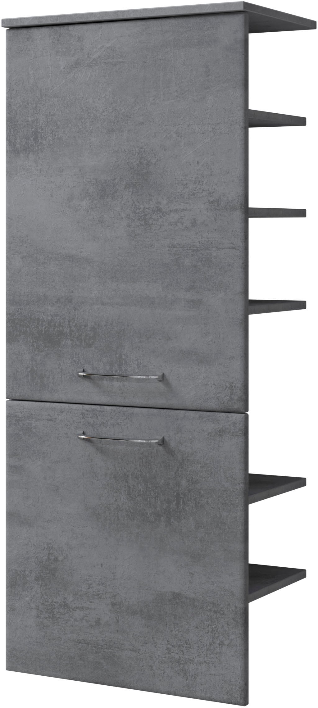 Image of Saphir Midischrank "Quickset 945 Badschrank 50 cm breit, 2 Türen, seitliche Ablagen" Badezimmer-Midischrank inkl. Türdämpfer, Griffe in Chrom glänzend