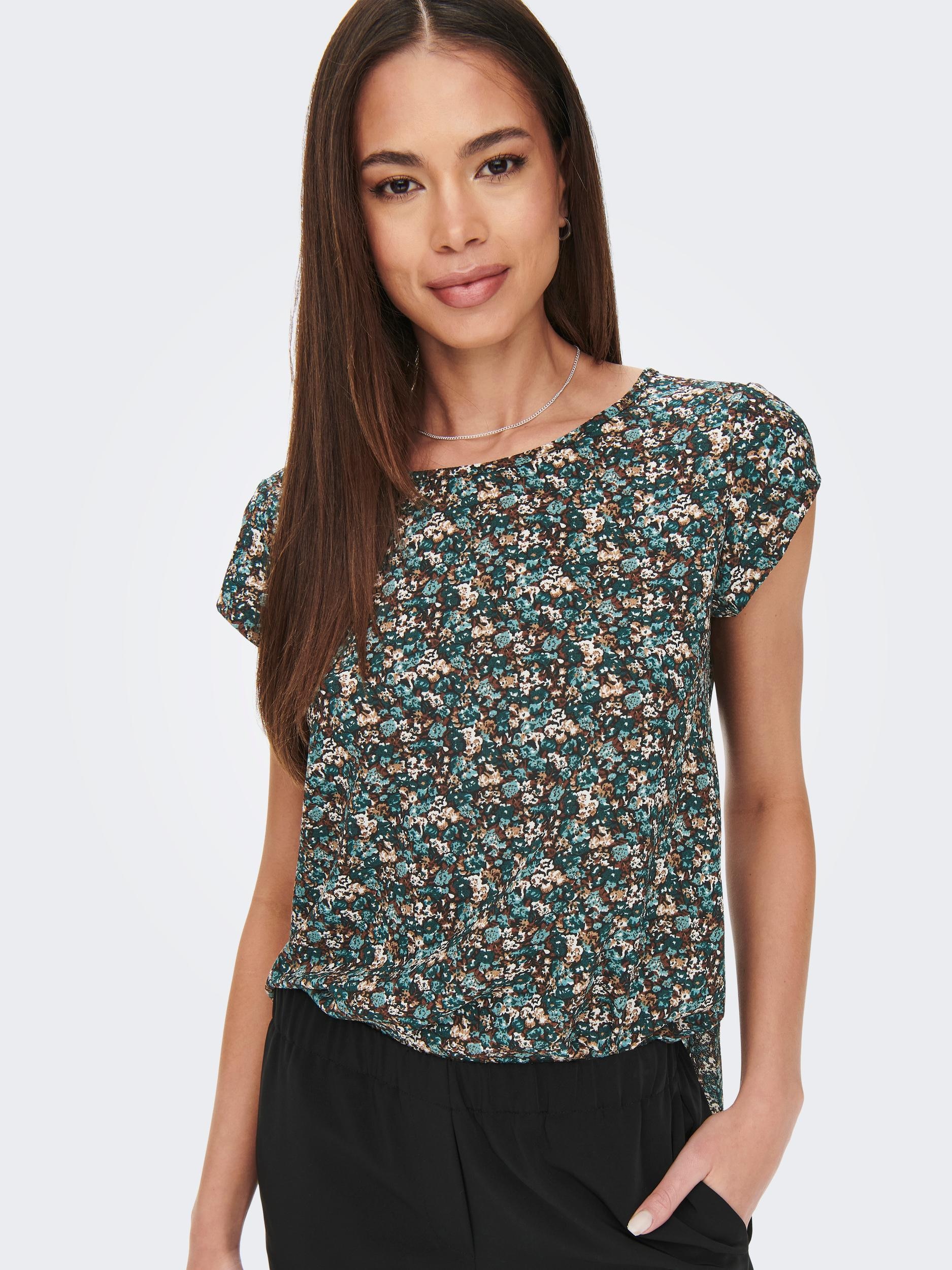 ONLY Shirtbluse »ONLVIC S/S AOP TOP NOOS PTM«, mit Allover Druck