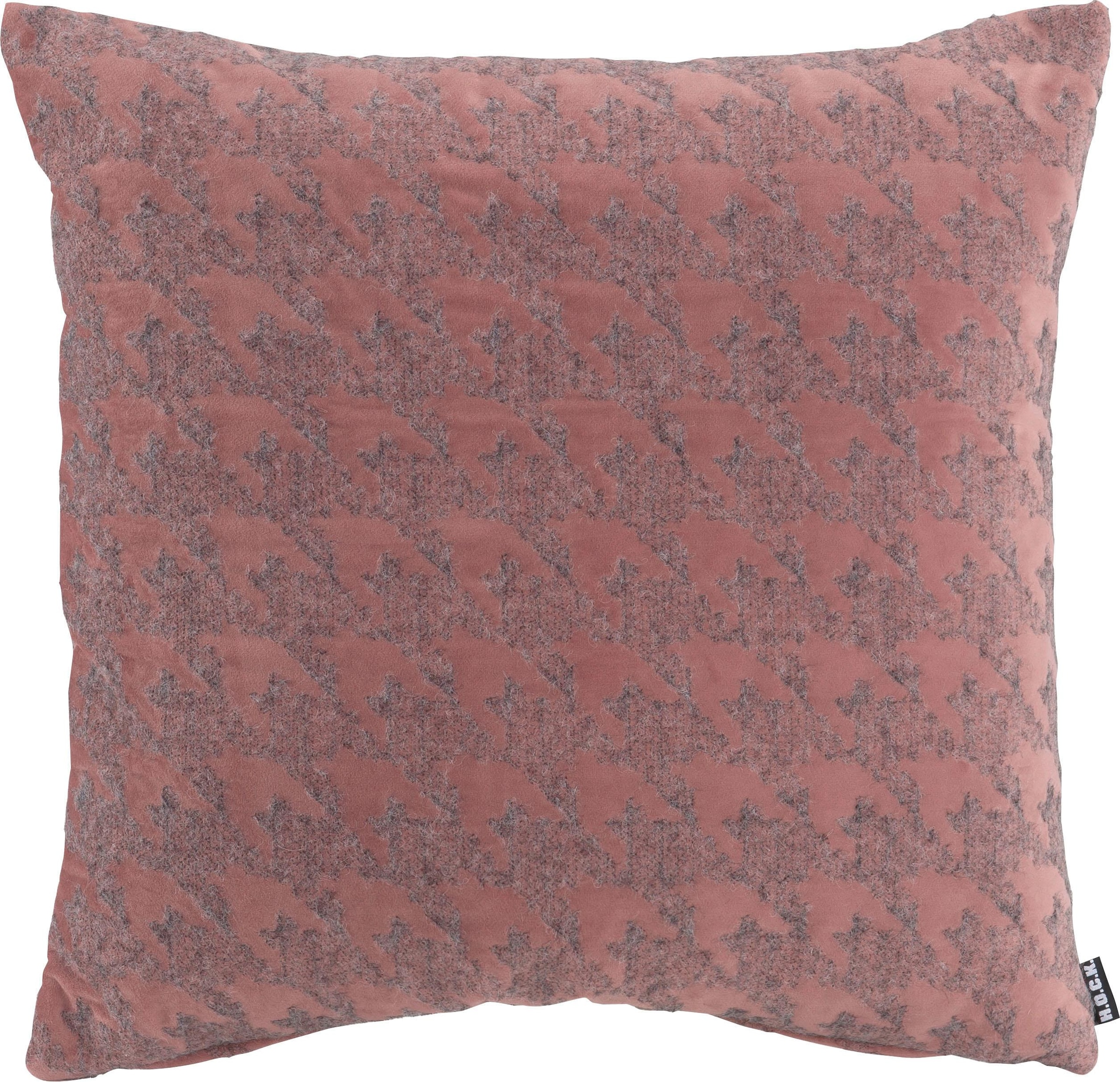 Image of H.O.C.K. Dekokissen "Puno" mit rosa Muster, Kissenhülle mit Füllung, 1 Stück