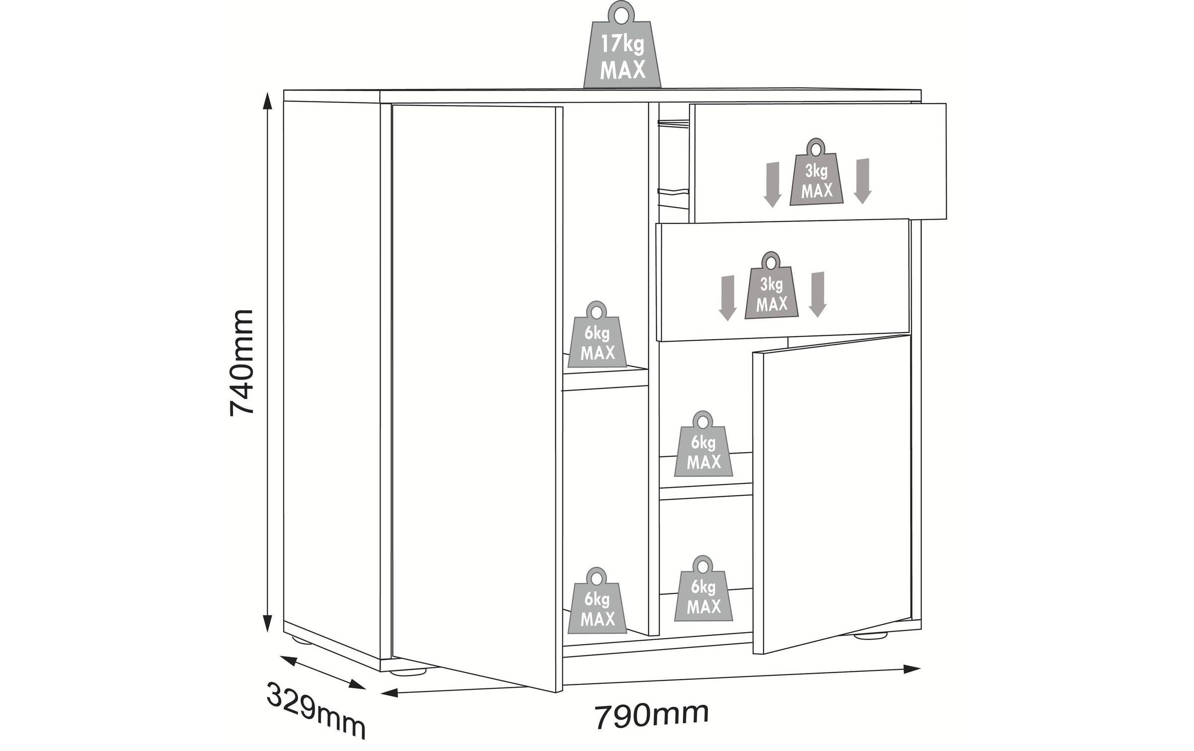 VCM Kommode "Salia B80 79 x 74 cm"