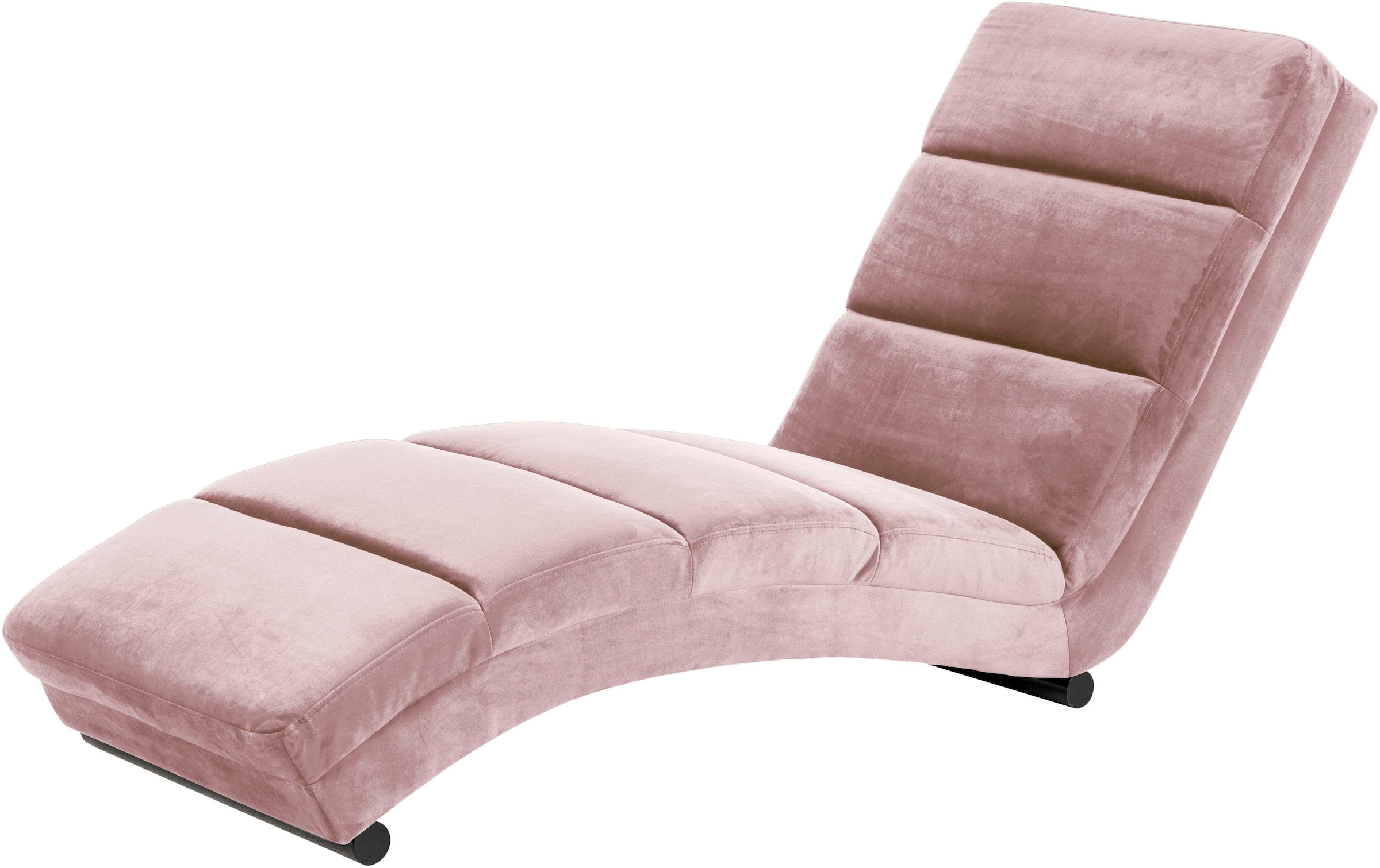 Image of ACTONA GROUP Chaiselongue "Sigmund" mit schwarzen, pulverbeschichteten Metallbeinen und Samtvelours Bezug