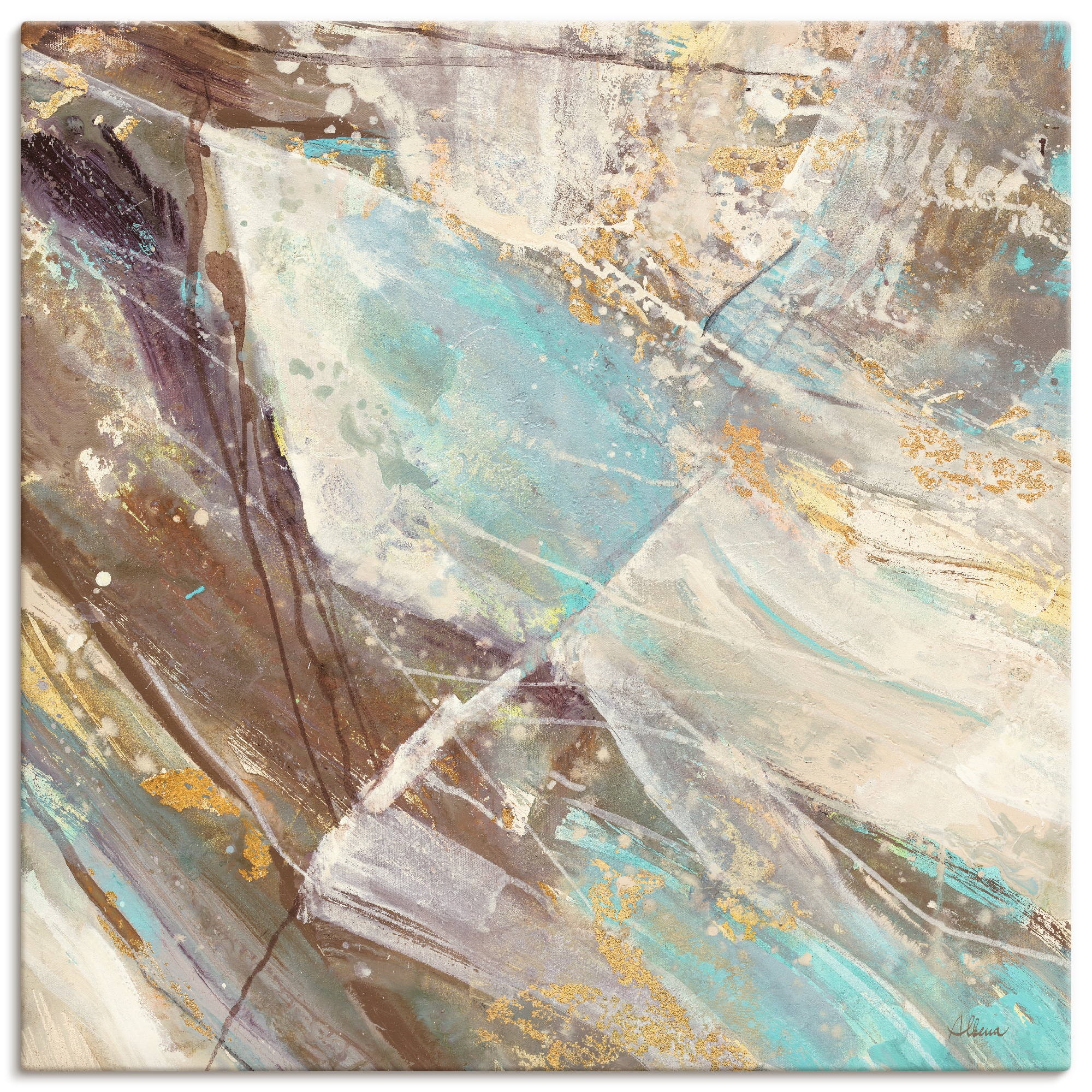 Image of Artland Wandbild »Blaues Wasser I«, Gegenstandslos, (1 St.), in vielen Grössen & Produktarten -Leinwandbild, Poster, Wandaufkleber / Wandtattoo auch für Badezimmer geeignet bei Ackermann Versand Schweiz