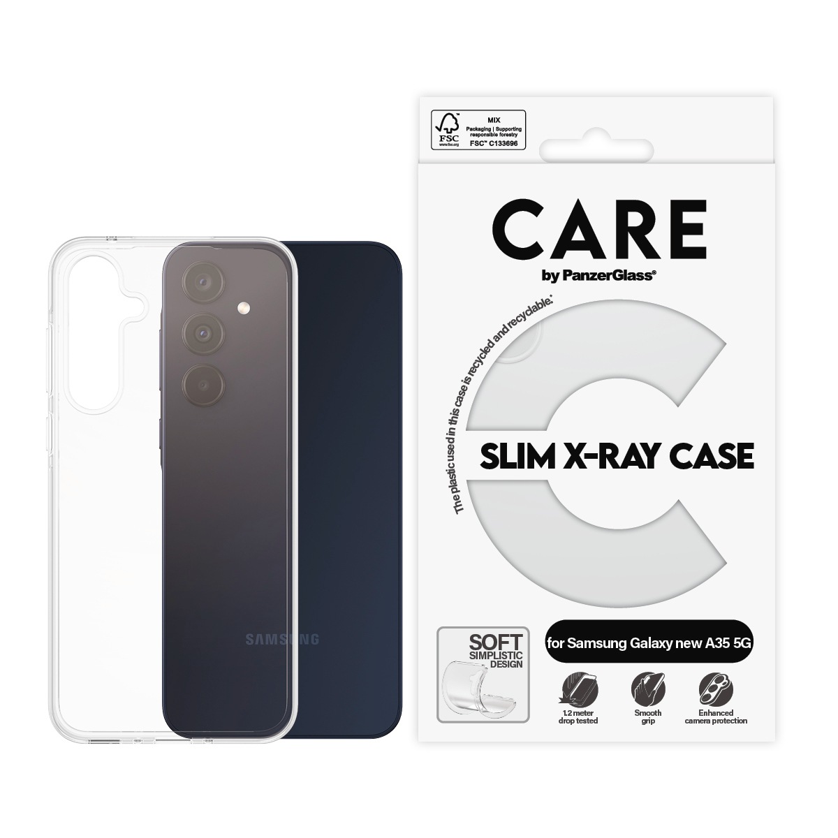 Image of CARE by PanzerGlass Handyhülle "SLIM X-RAY CASE für Samsung Galaxy A36 5G" Samsung Galaxy A36 5G Backcover, Schutzhülle, Handyschutzhülle, Case, Schutzcase, stossfest
