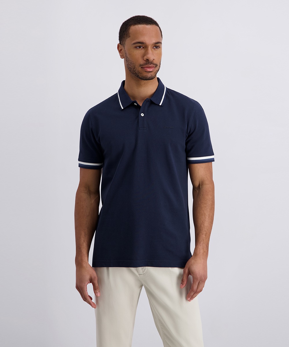 Image of Pierre Cardin Poloshirt "Poloshirt uni piquee kontrast" mit Logo Schriftzug