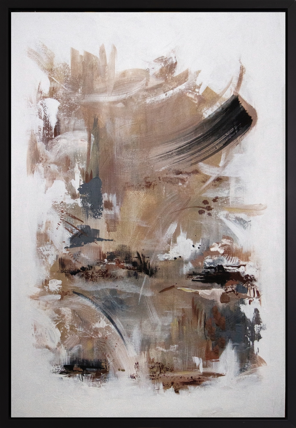 queence Tableau sur toile »Abstrakt Braund und Grau« Abstrait | Abstrait | Art | Moderne finition avec cadre à joint creux