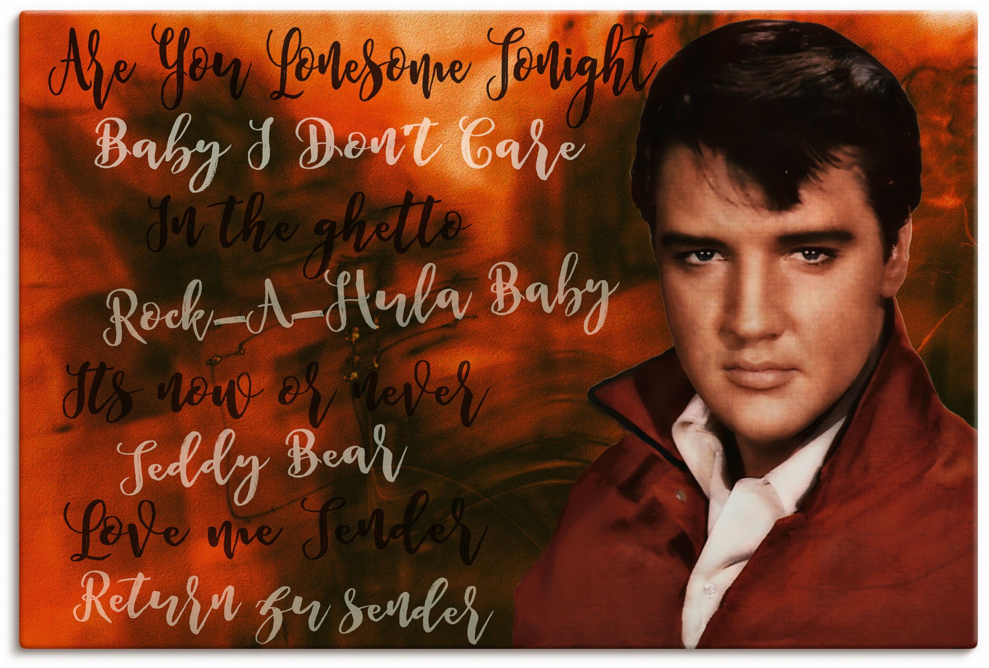 Image of Artland Wandbild »Elvis Star«, Bilder von berühmten Musikern, (1 St.), in vielen Grössen & Produktarten - Alubild / Outdoorbild für den Aussenbereich, Leinwandbild, Poster, Wandaufkleber / Wandtattoo auch für Badezimmer geeignet bei Ackermann Versand Schw