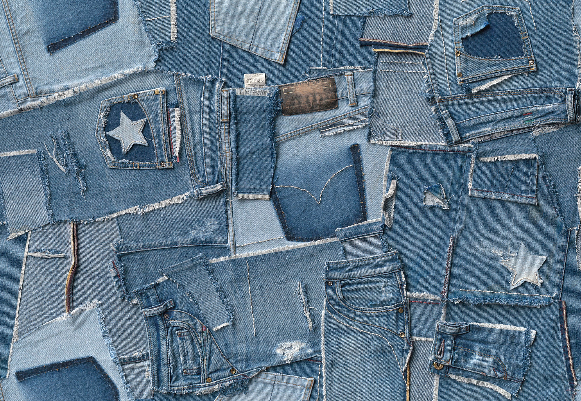 Komar Fototapete »Jeans - Grösse 368 x 254 cm«, bedruckt, Wohnzimmer, Schlafzimmer