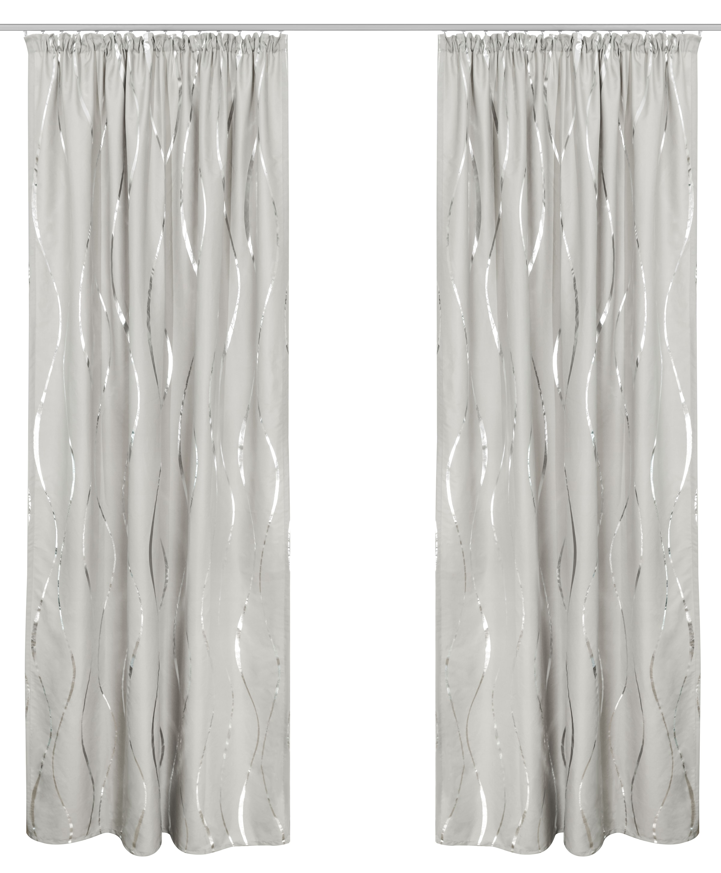 GOODproduct Rideau »Quinnton« Bande volante 2 cuis tlg. accents métalliques, ruban froncé, beau tissu, moyen-léger