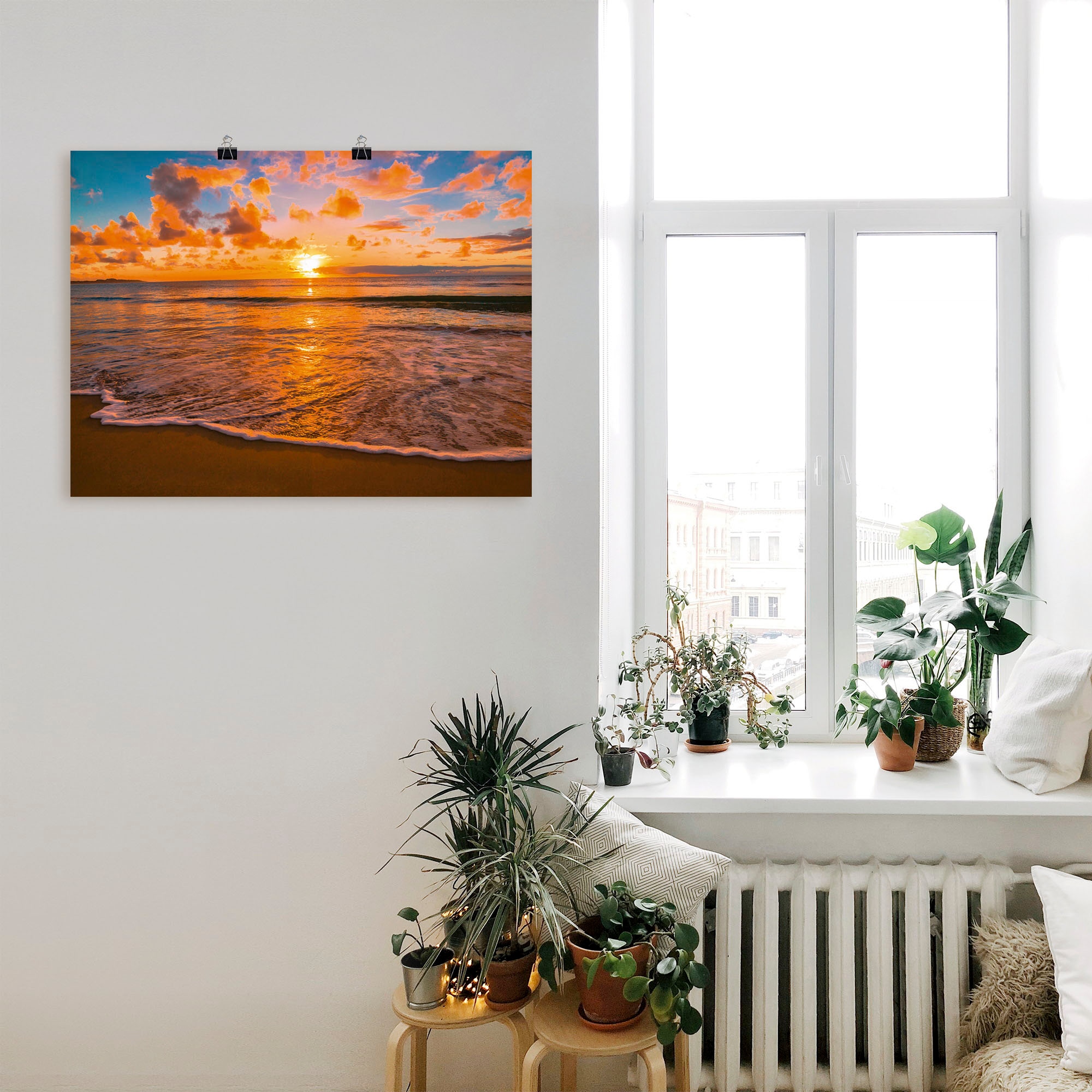 Artland Wandbild »Sonnenuntergang am Strand«, Sonnenaufgang & -untergang, (1  St.), als Leinwandbild, Wandaufkleber oder Poster in versch. Grössen kaufen