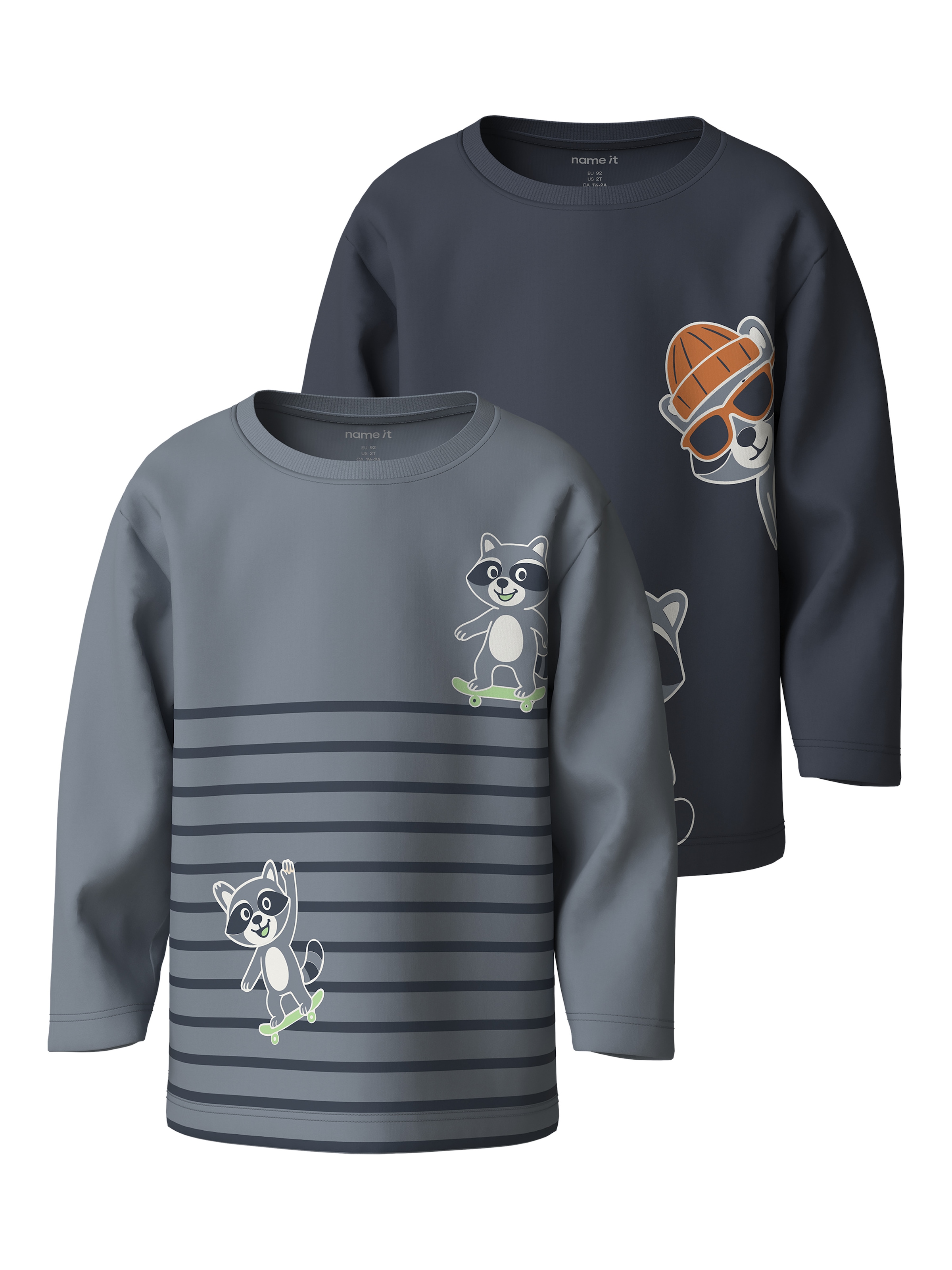 Image of Name It Langarmshirt "NMMVILASSE 2P LS NREG TOP" Packung, 2 Baumwolle