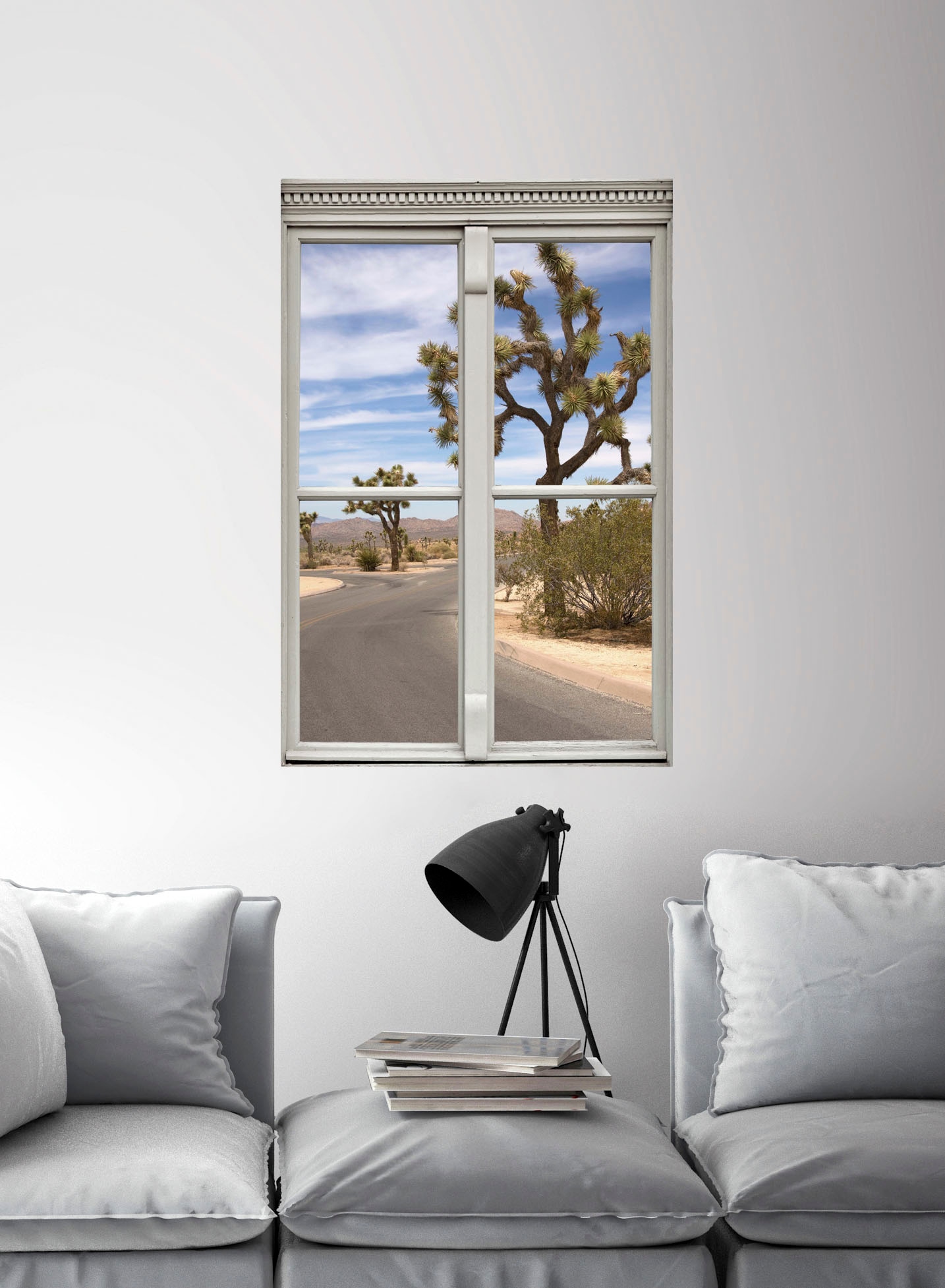 queence Wandsticker »Landstrasse«, Wandsticker, Wandbild, selbstklebend, 3D, Fenster