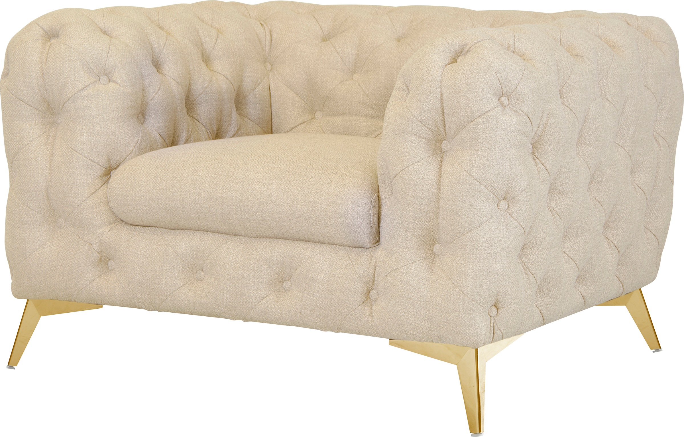 Leonique Chesterfield-Sessel »Glynis Sessel«, aufwändige Knopfheftung, moderne Chesterfield Optik, Fussfarbe wählbar