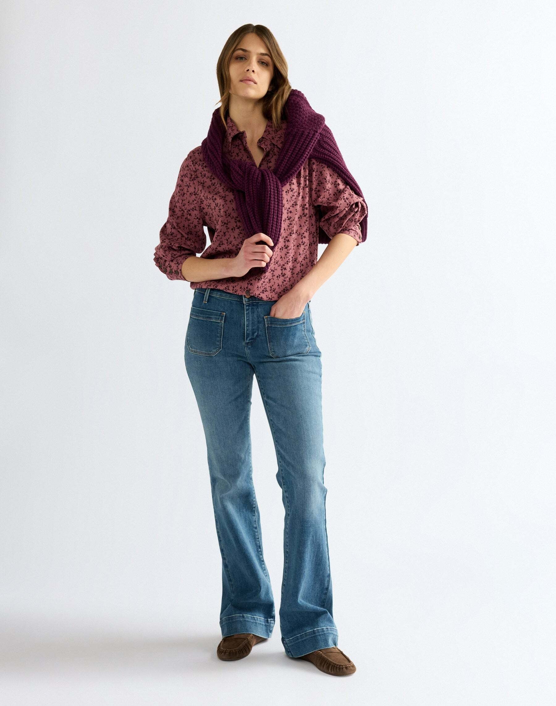 Wrangler Blouse à manches longues »WRANGLER Langarmbluse Drama Collar«