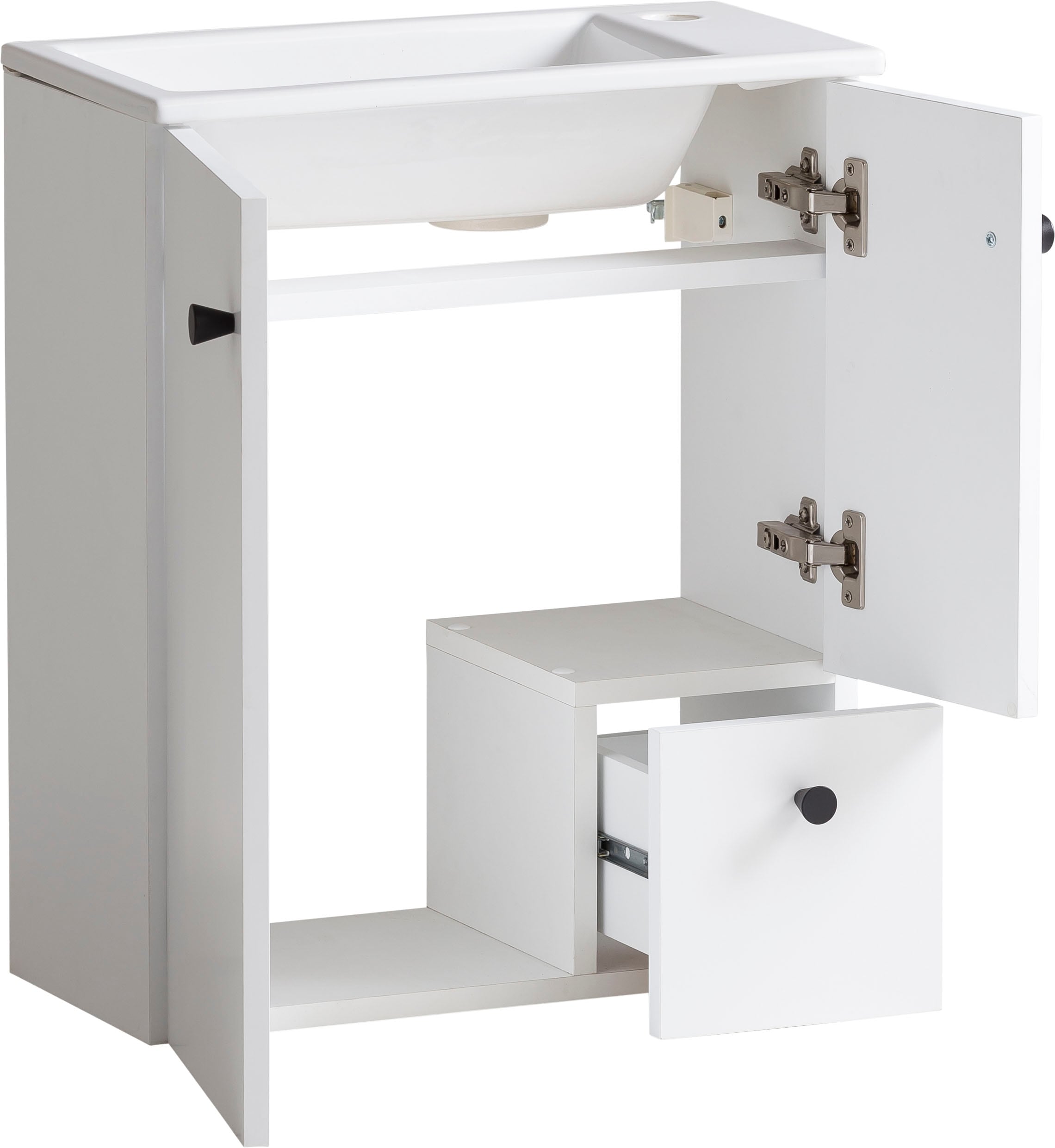 welltime Waschtisch »Balto, Breite 50 cm« Keramikbecken, Griffe aus Metall