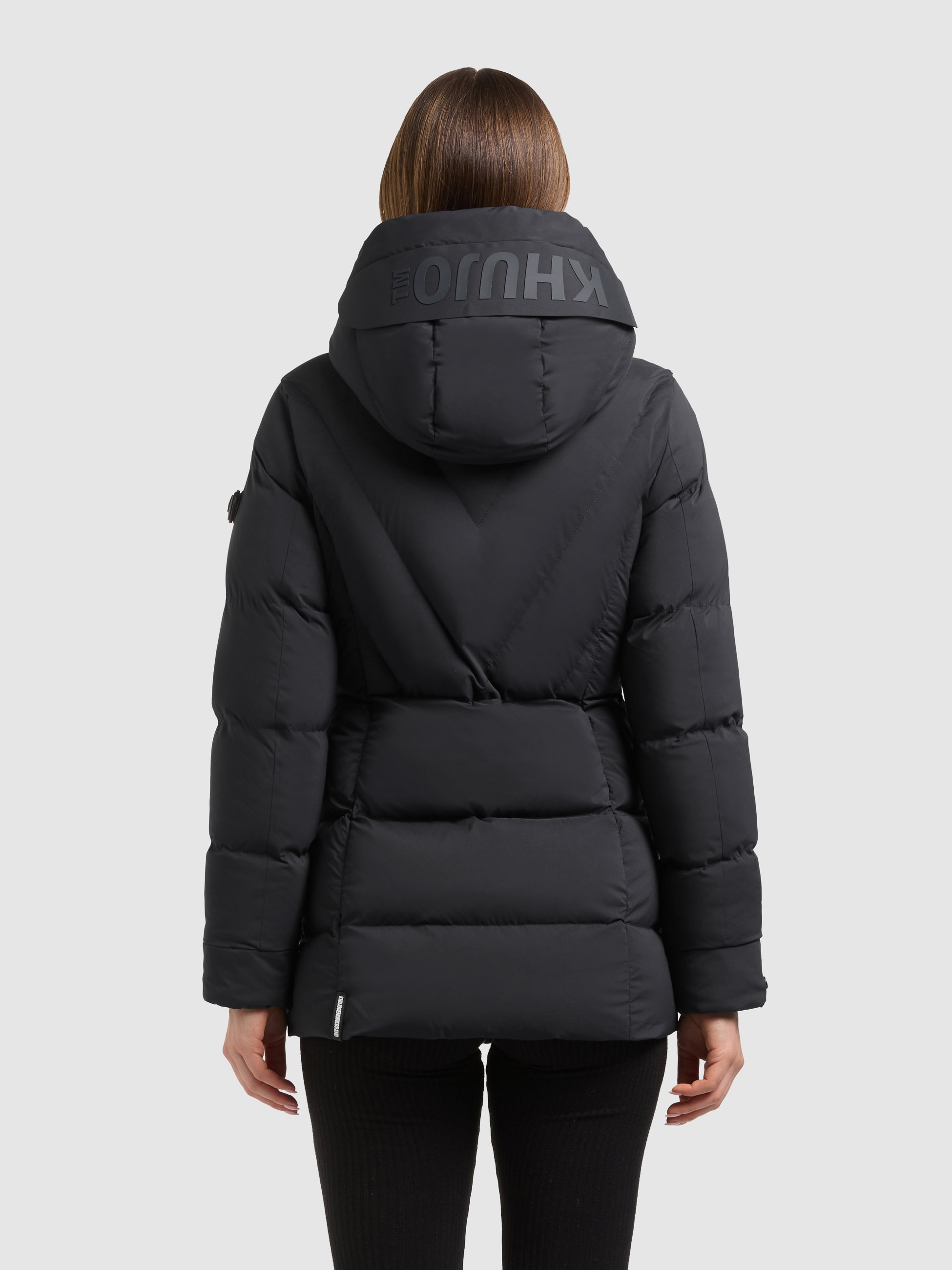 khujo Steppjacke »RABB2« mit Kapuze Applikationen aus Kunstleder
